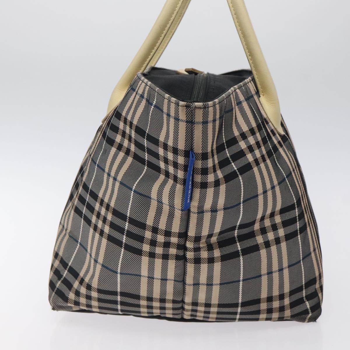 BURBERRY Nova Check Blue Label Hand Bag Canvas Navy Auth bs25668