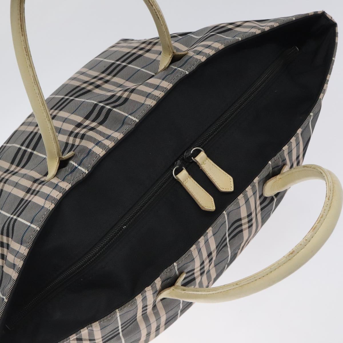 BURBERRY Nova Check Blue Label Hand Bag Canvas Navy Auth bs25668