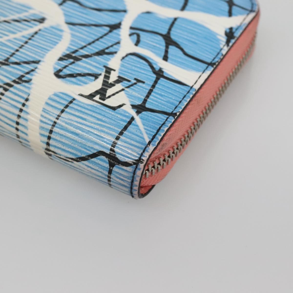 LOUIS VUITTON Epi Aqua Pattern Zippy Wallet Long Wallet Blue M56233 Auth bs25694