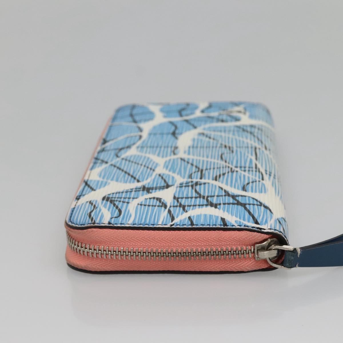LOUIS VUITTON Epi Aqua Pattern Zippy Wallet Long Wallet Blue M56233 Auth bs25694