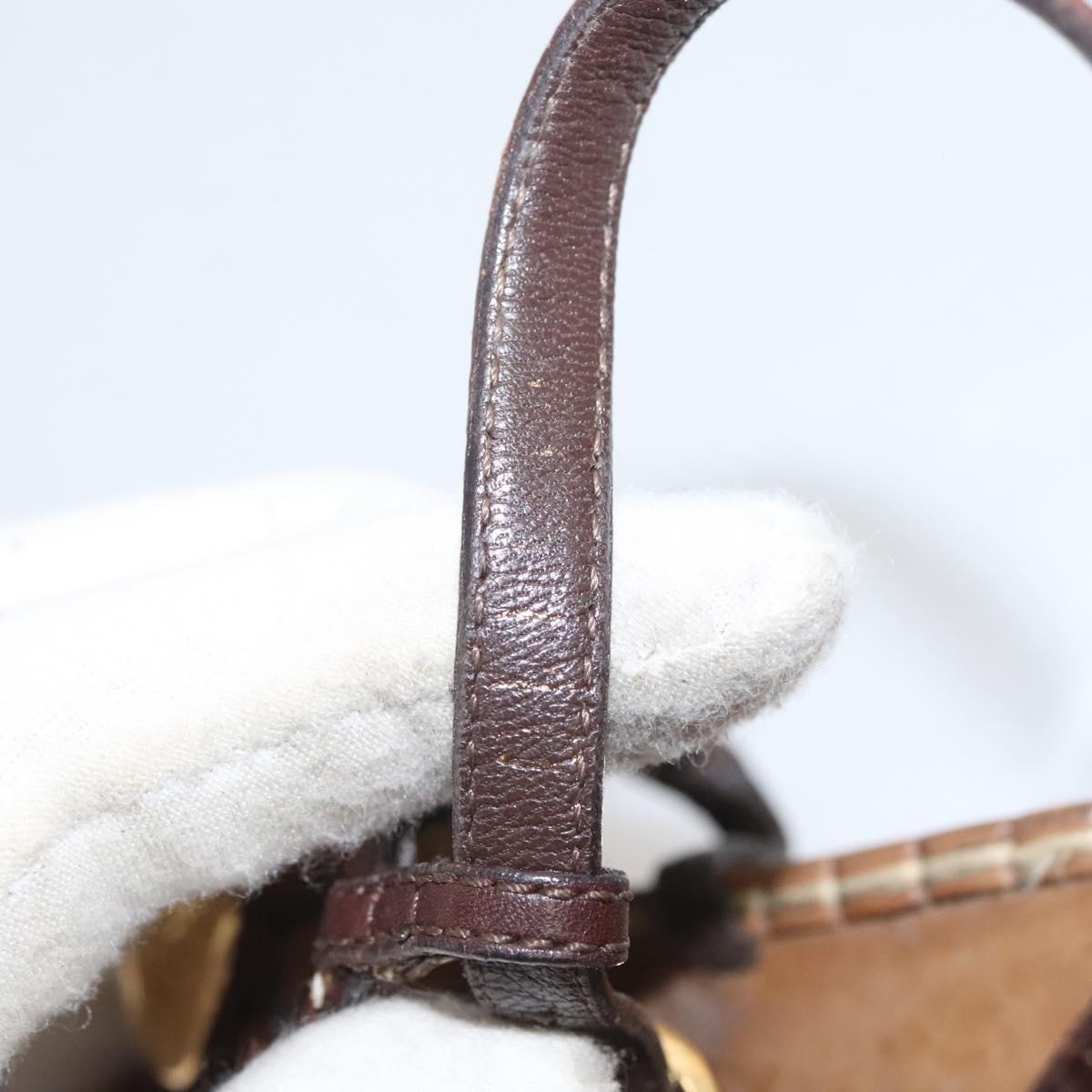 LOUIS VUITTON Pumps Leather Brown LV Auth bs25696