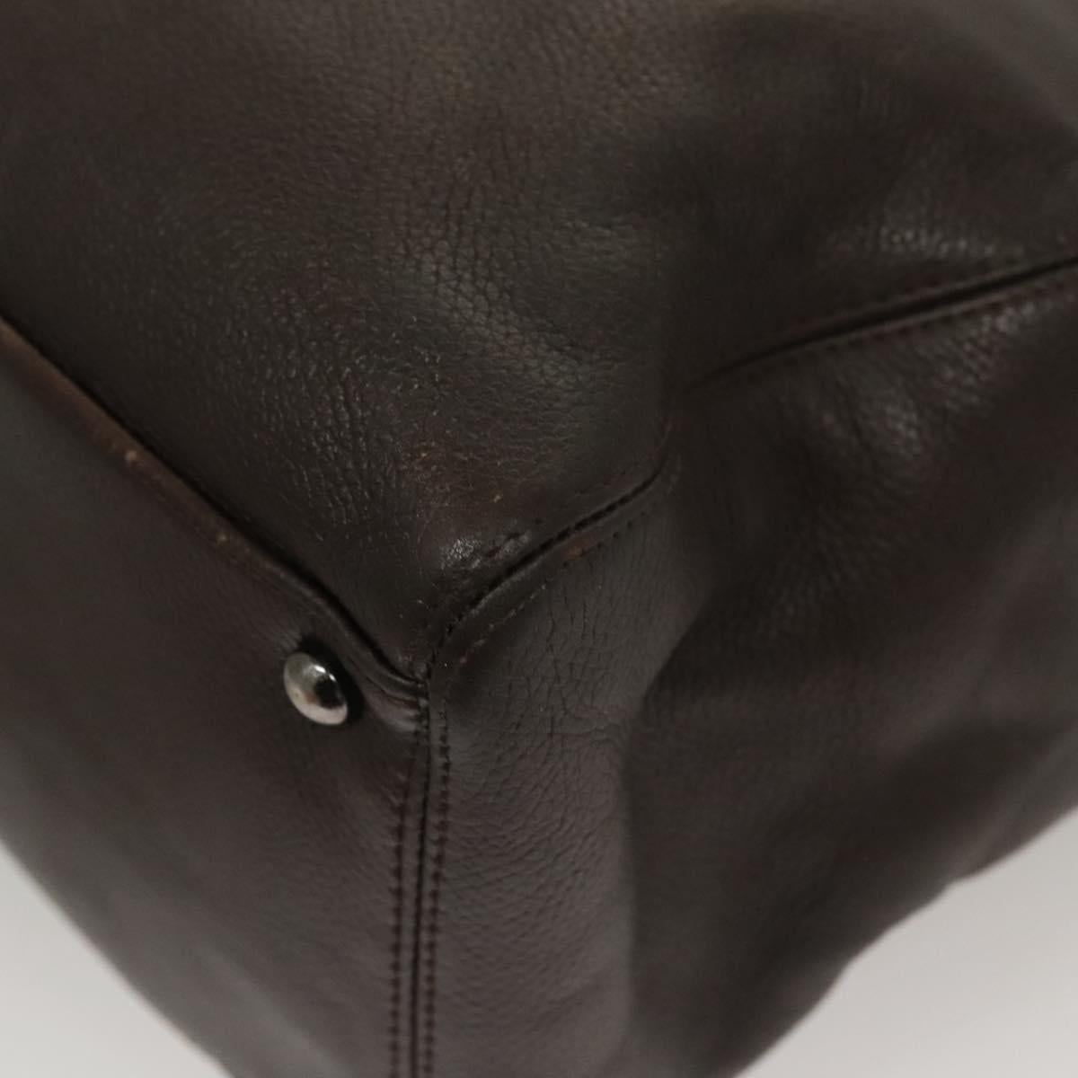 CHANEL Shoulder Bag Caviar Skin Brown CC Auth bs25719