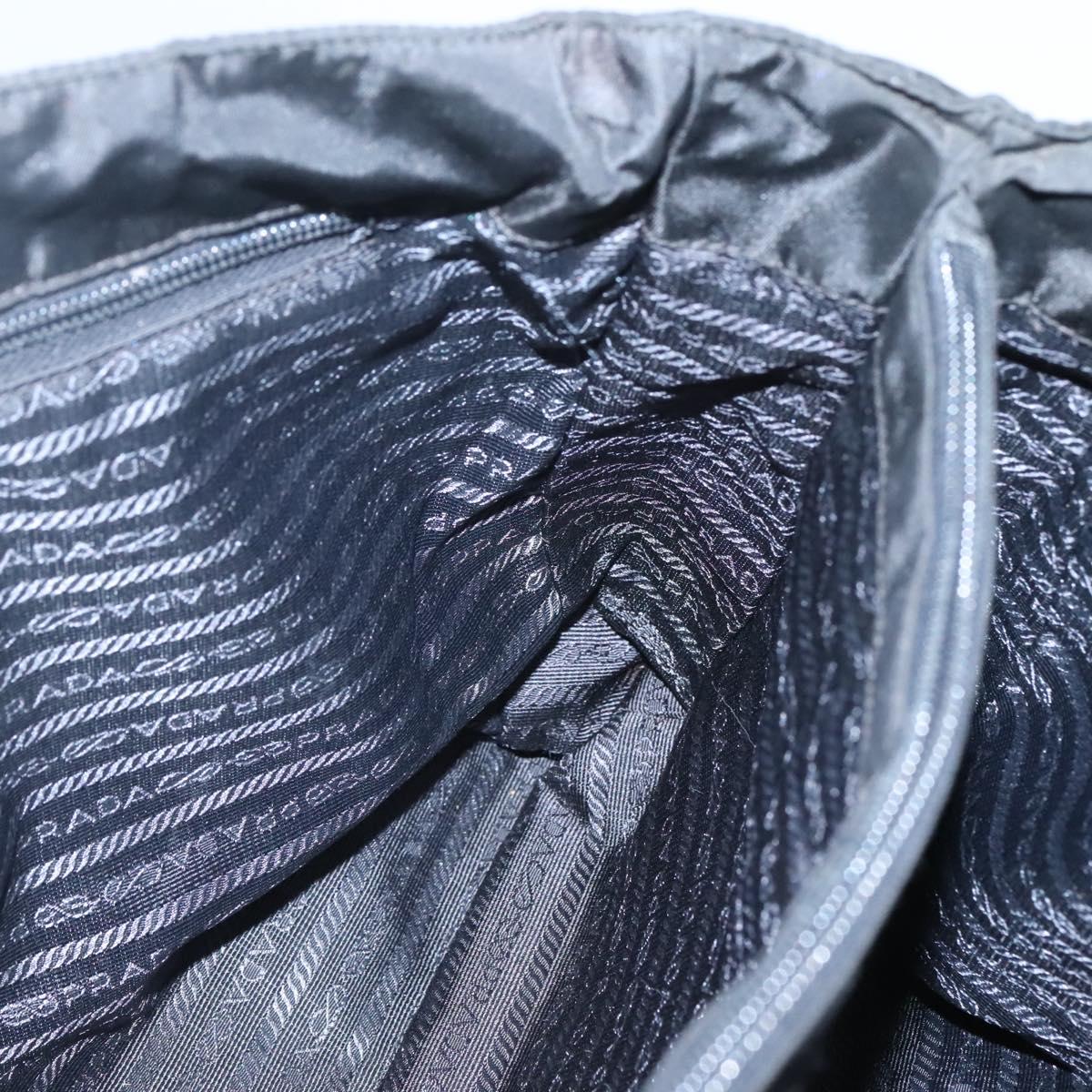 PRADA Shoulder Bag Nylon Black Silver Auth bs25727