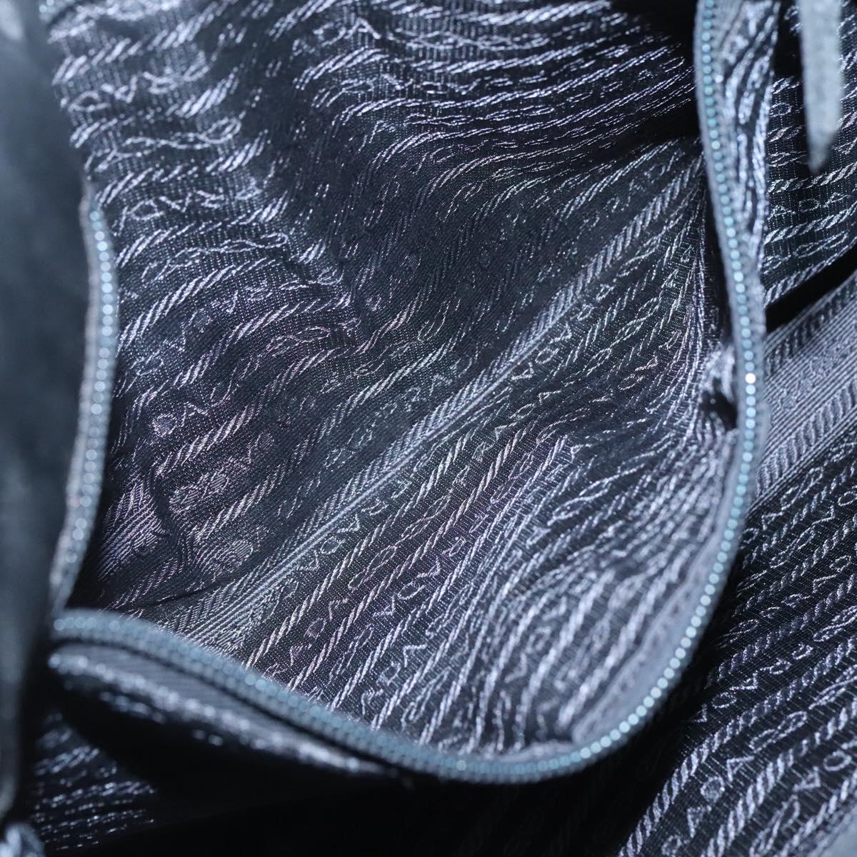 PRADA Shoulder Bag Nylon Black Silver Auth bs25727