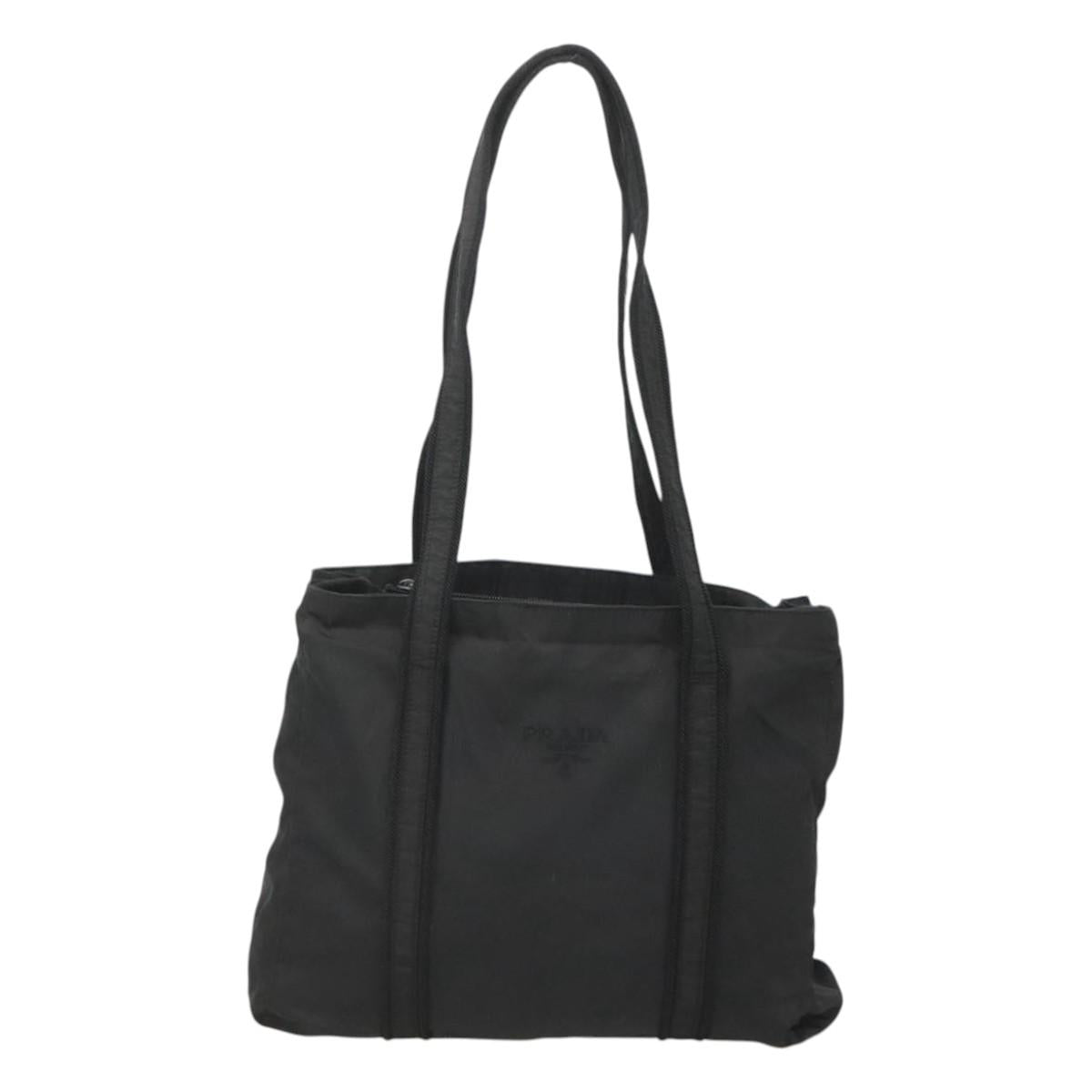 PRADA Shoulder Bag Nylon Black Silver Auth bs25727