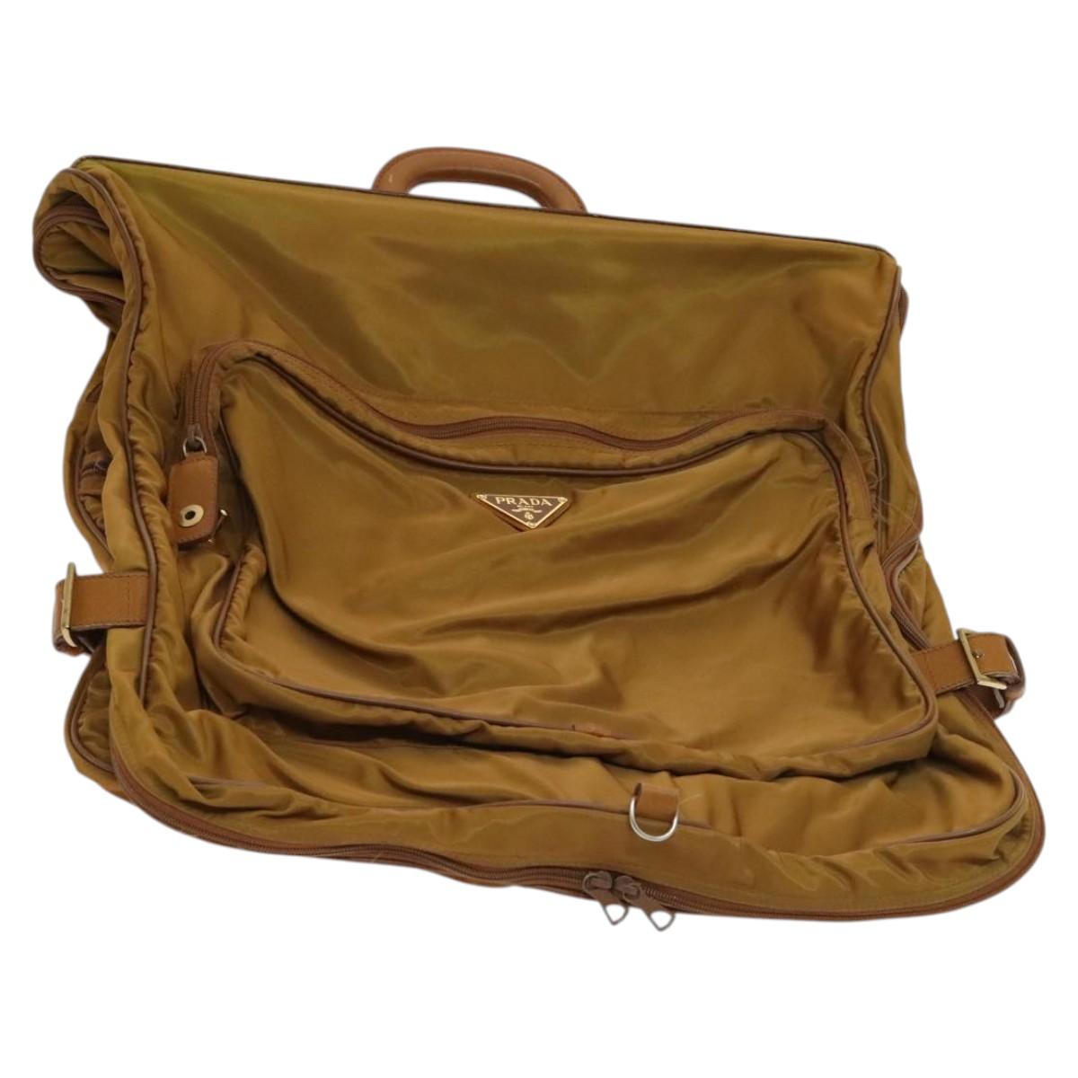 PRADA Garment Cover Nylon Beige Auth bs25728