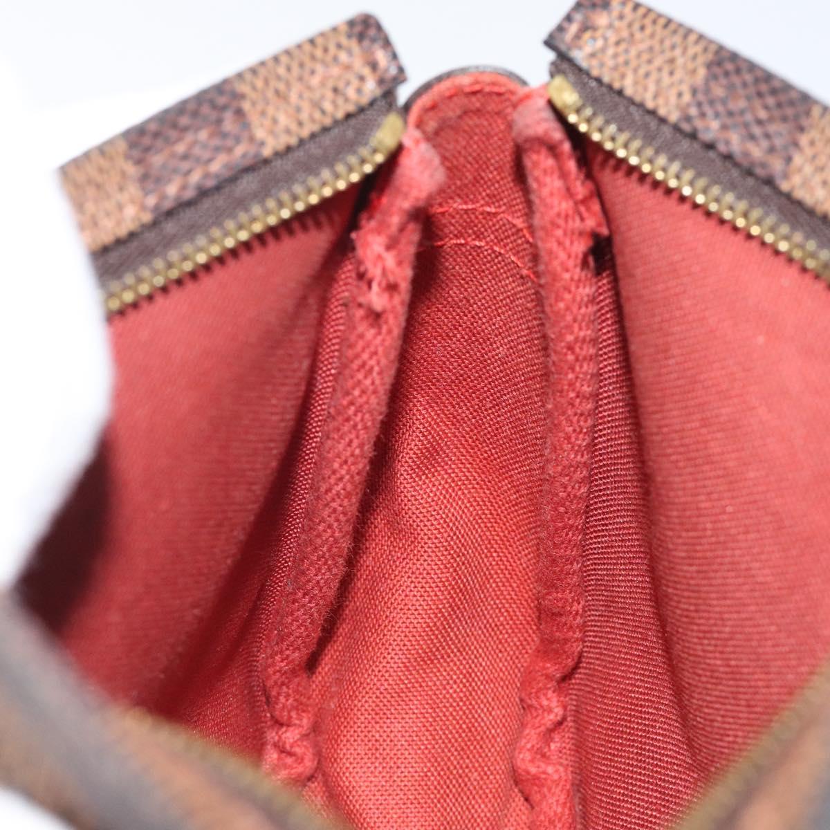 LOUIS VUITTON Damier Ebene Trousse Makeup Pouch N51982 LV Auth bs25736