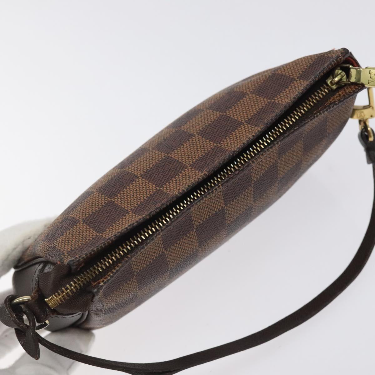 LOUIS VUITTON Damier Ebene Trousse Makeup Pouch N51982 LV Auth bs25736
