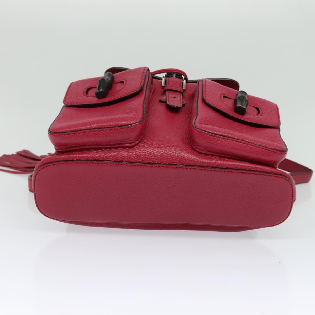 GUCCI Bamboo Backpack Leather Outlet Pink 370833 Auth bs25742