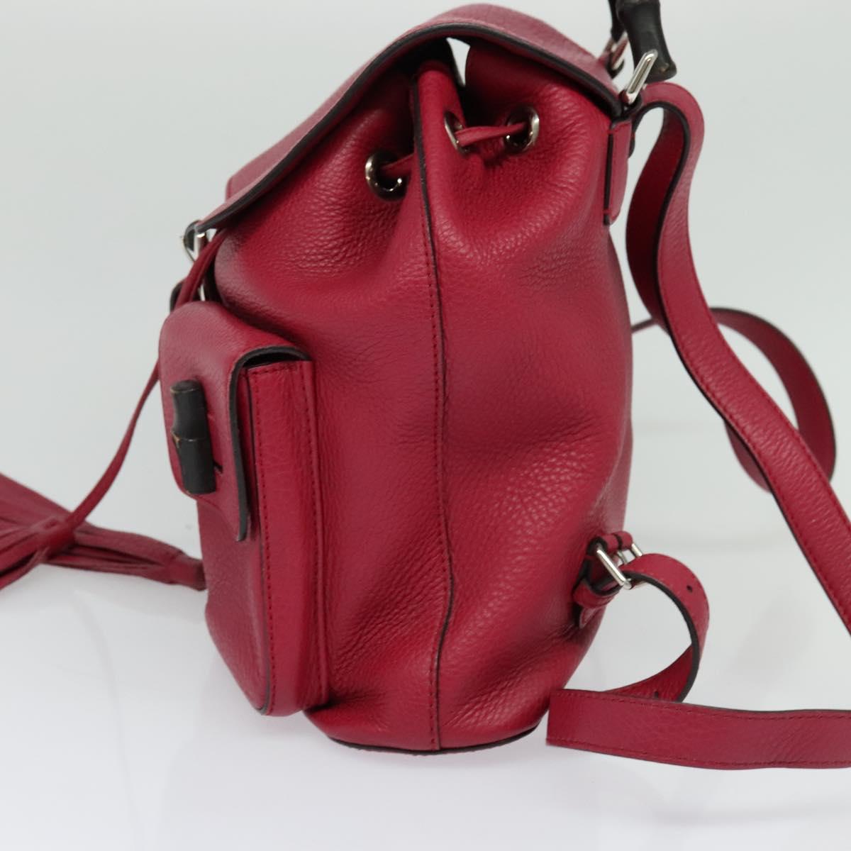 GUCCI Bamboo Backpack Leather Outlet Pink 370833 Auth bs25742