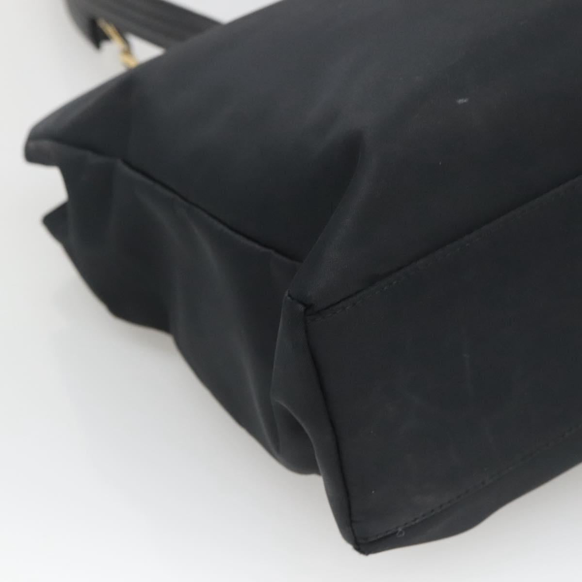 Gianni Versace Tote Bag Nylon Black Gold Auth bs25747