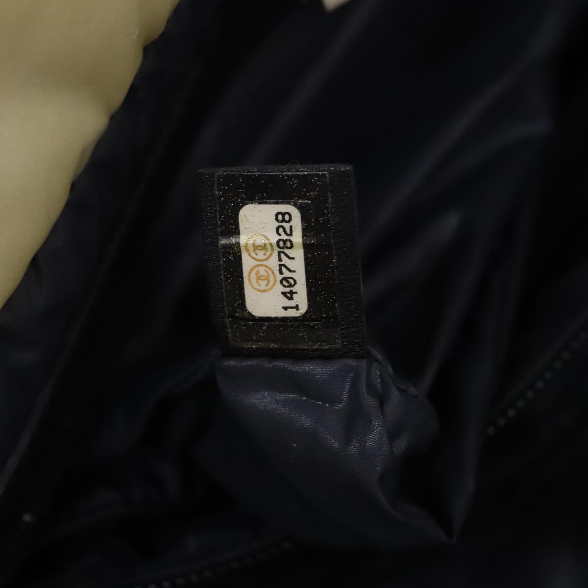 CHANEL Coco Cocoon Hand Bag Nylon White Silver CC Auth bs25763