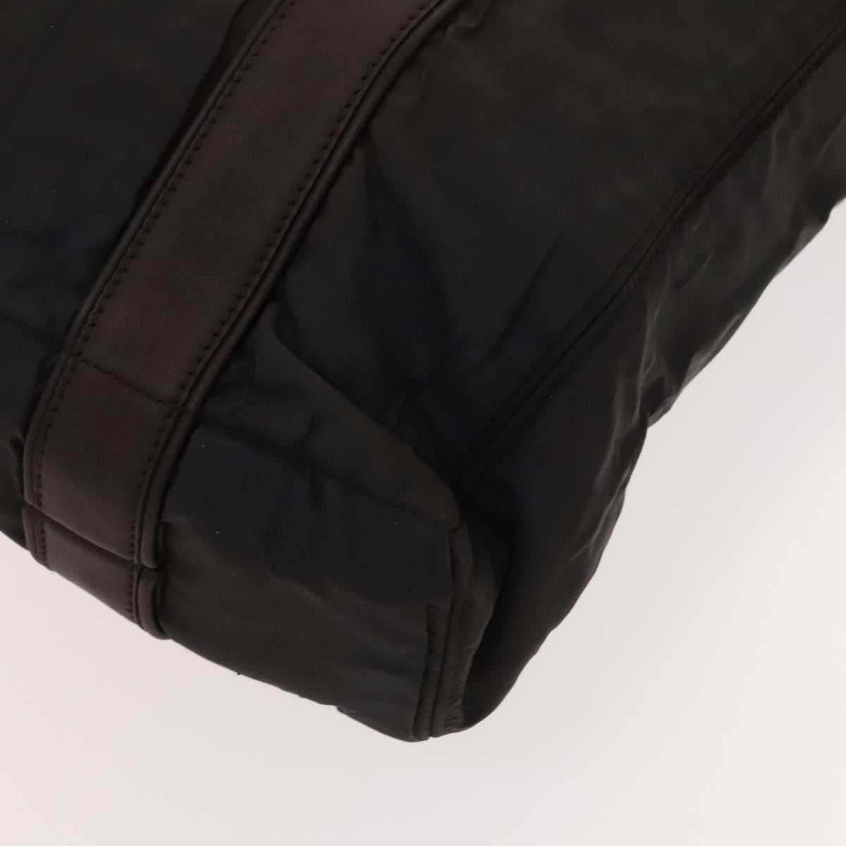 HERMES Acapulco Cabas MM Tote Bag Nylon Brown Auth bs25764