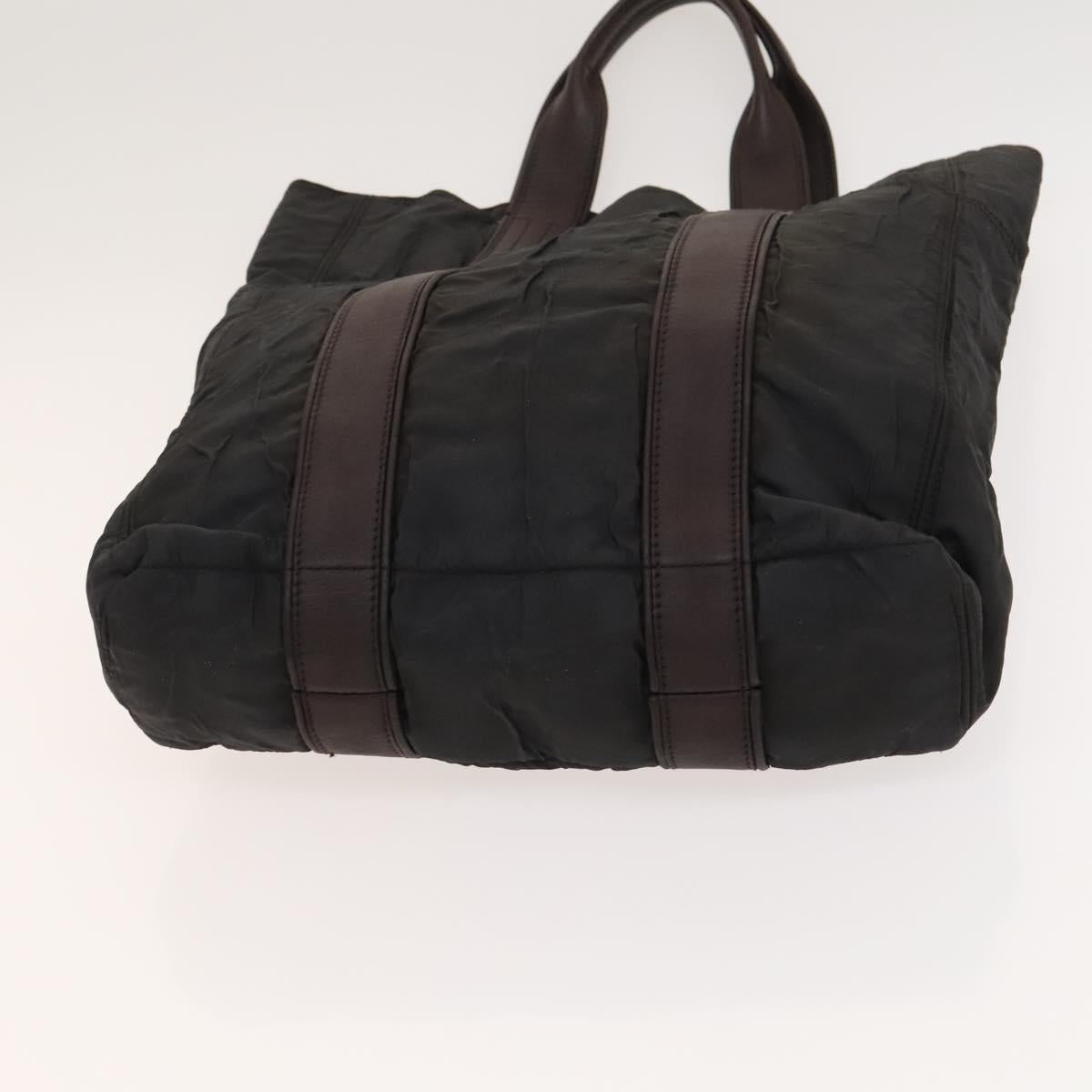 HERMES Acapulco Cabas MM Tote Bag Nylon Brown Auth bs25764