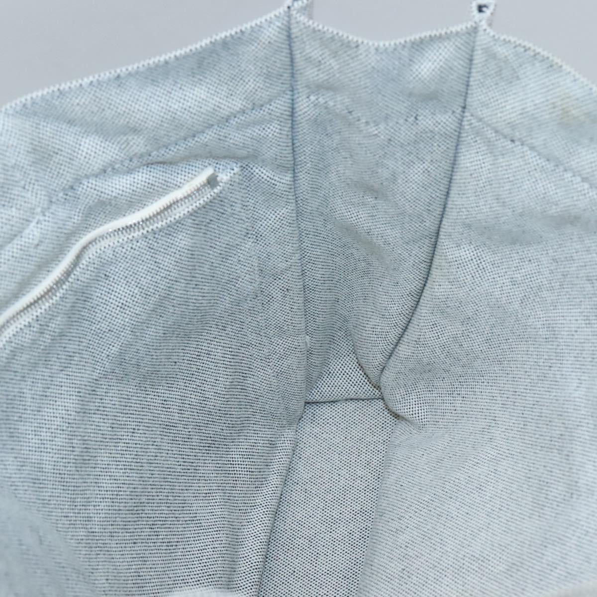 HERMES New Fourre Tout MM Hand Bag Canvas Gray Silver Auth bs25765