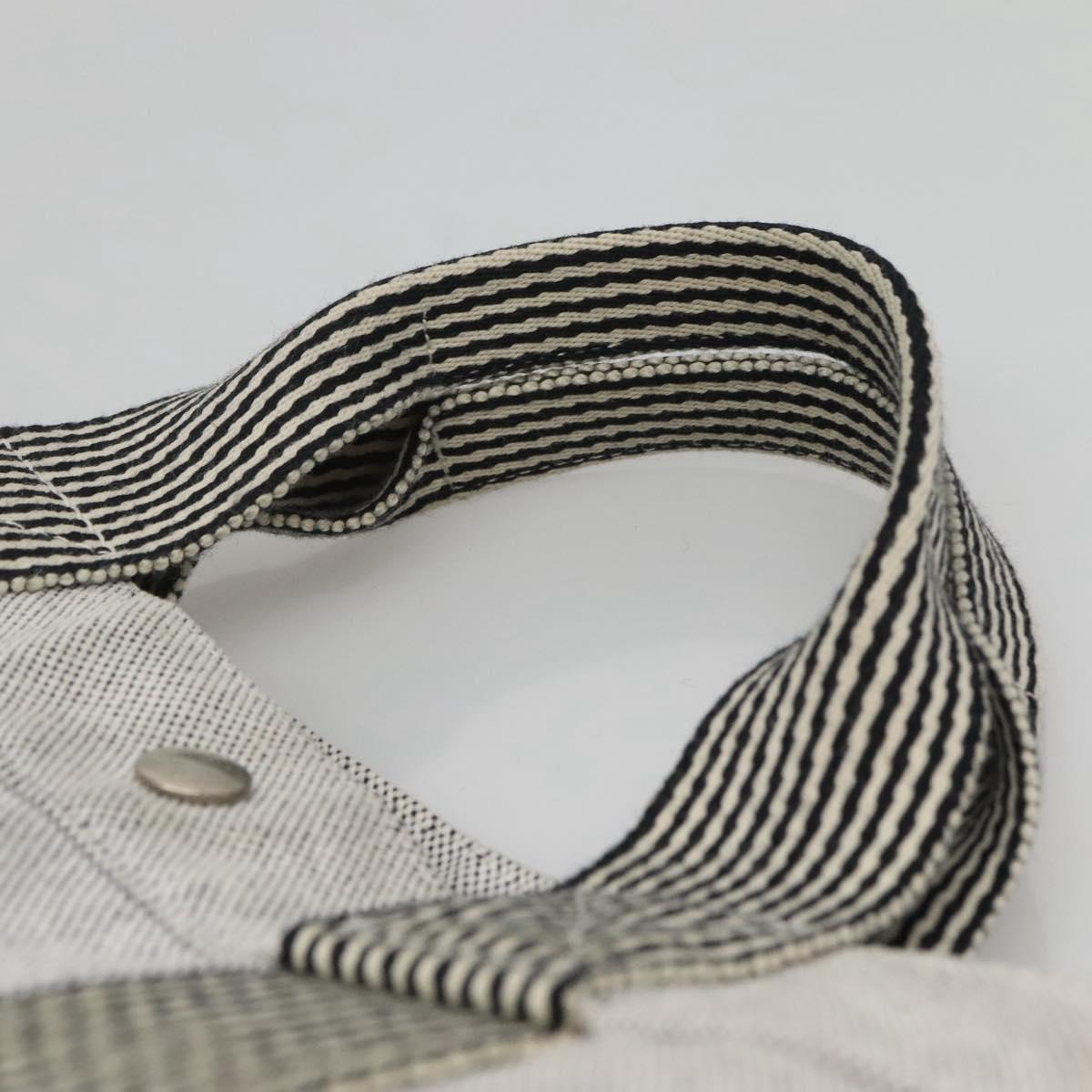 HERMES New Fourre Tout MM Hand Bag Canvas Gray Silver Auth bs25765