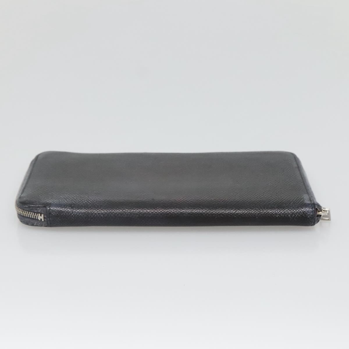 HERMES Long Wallet Leather Navy Auth bs25774