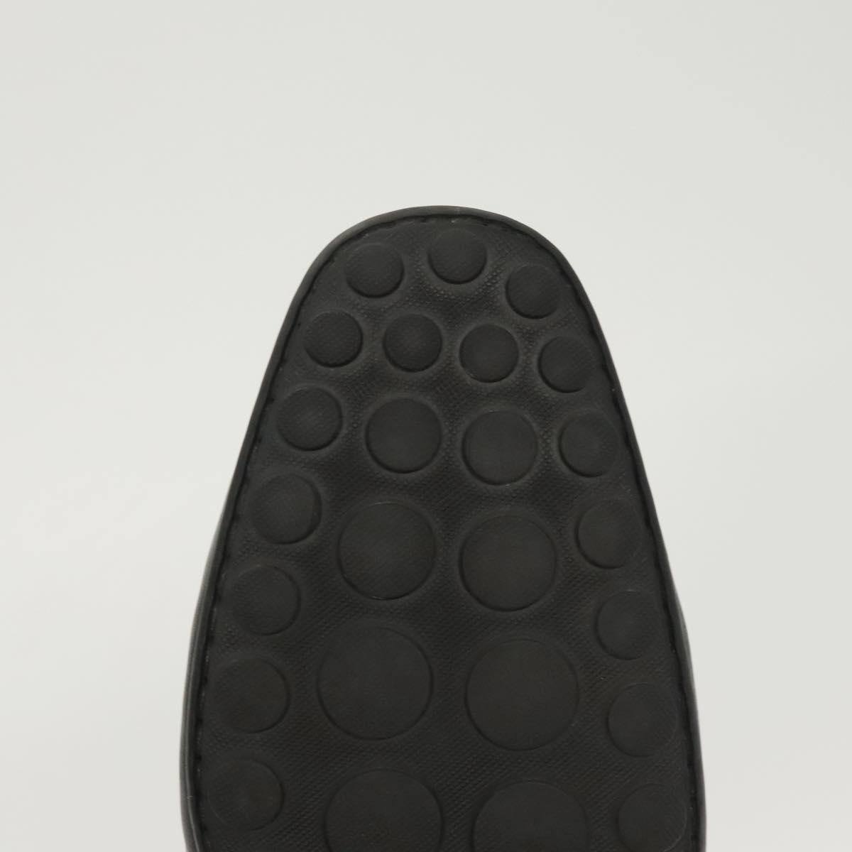LOUIS VUITTON Driving Shoes Leather Black LV Auth bs25780
