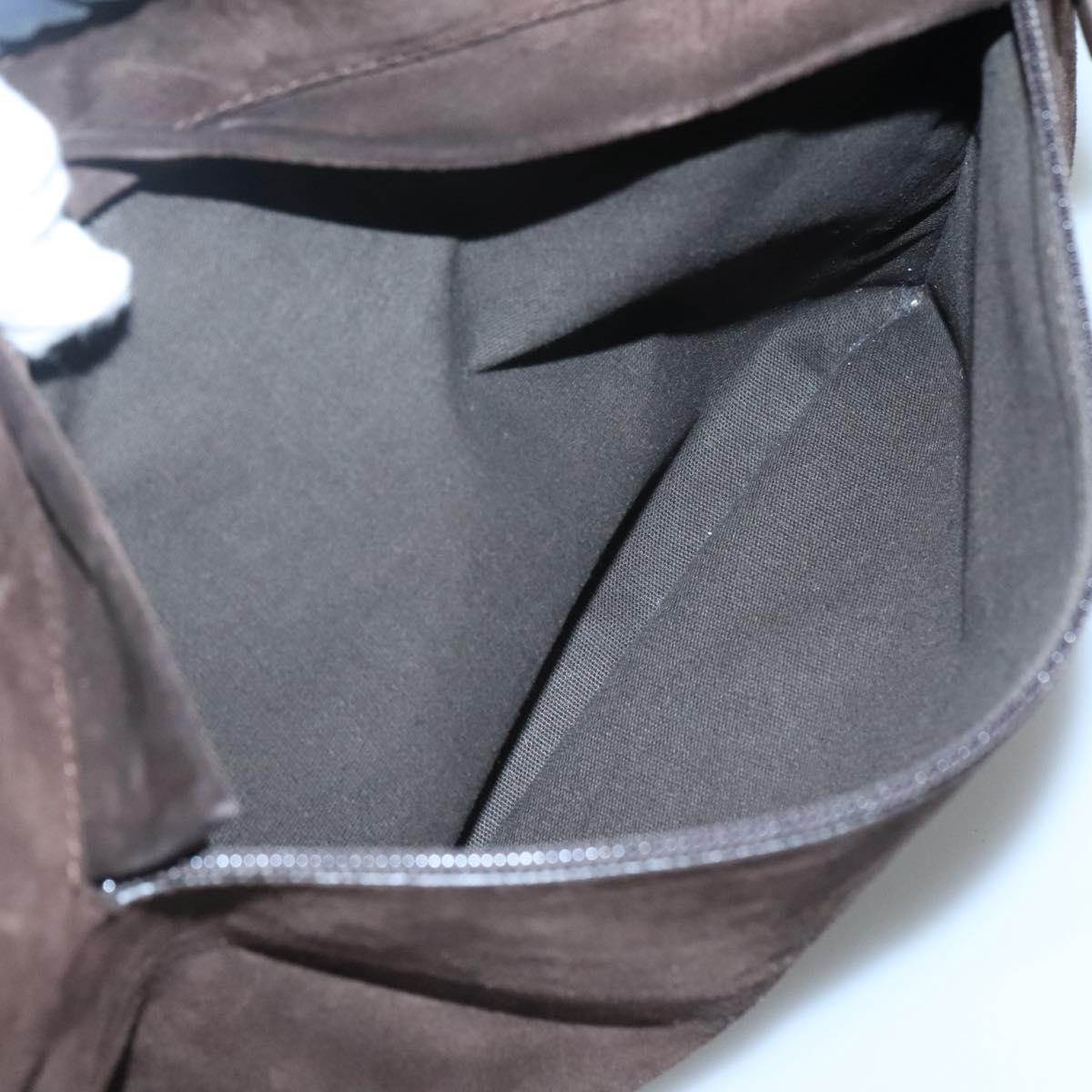 Salvatore Ferragamo Tote Bag Suede Brown Silver Auth bs25783