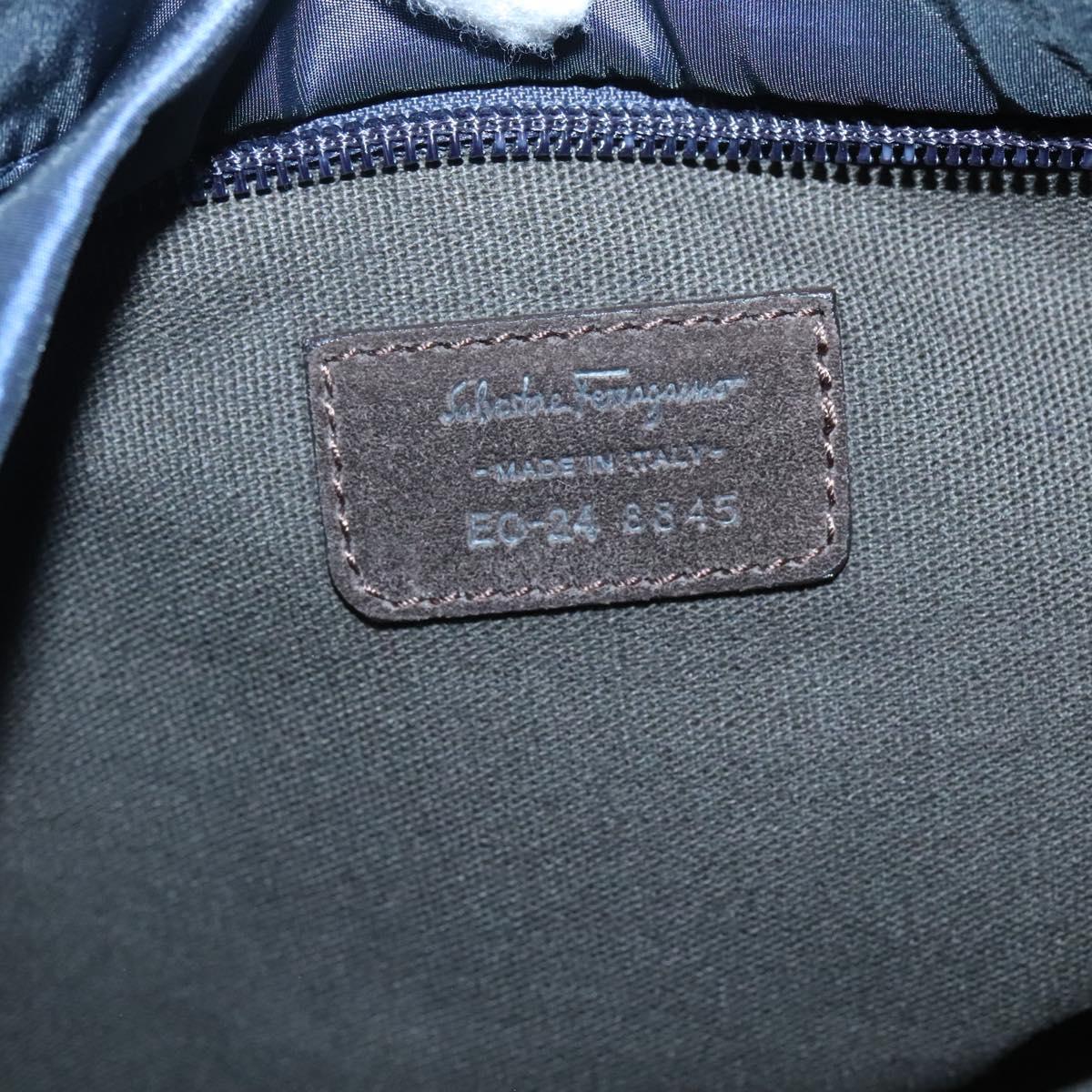 Salvatore Ferragamo Tote Bag Suede Brown Silver Auth bs25783