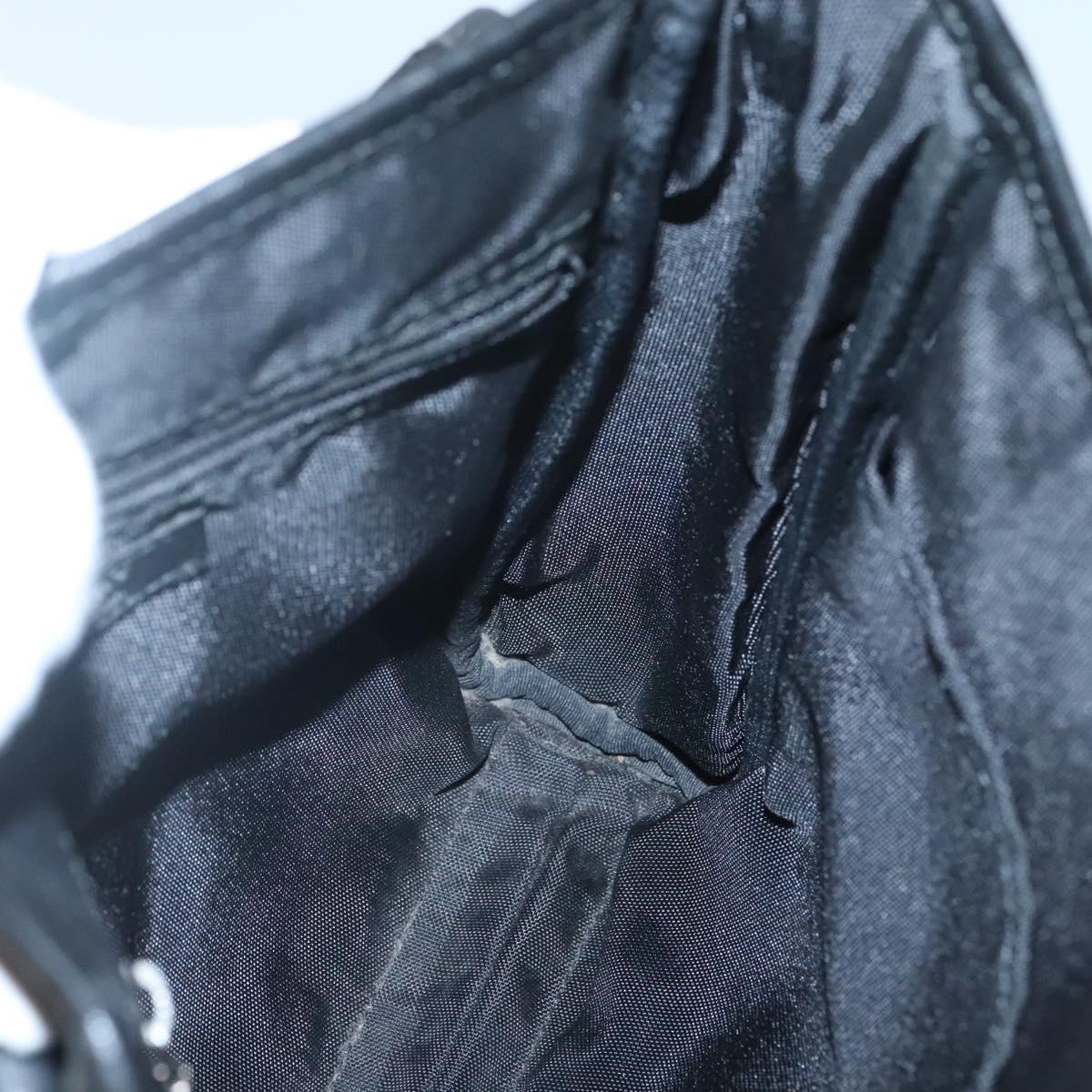 BURBERRY Shoulder Bag Nylon Black Silver Auth bs25785