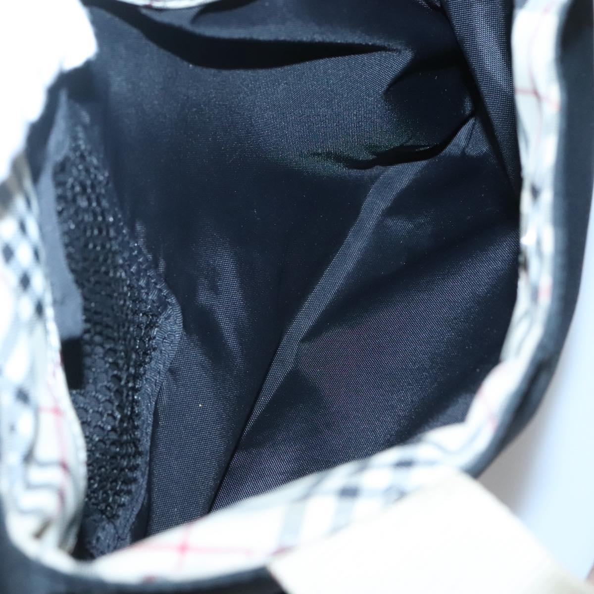 BURBERRY Hand Bag Nylon Black Silver Auth bs25789