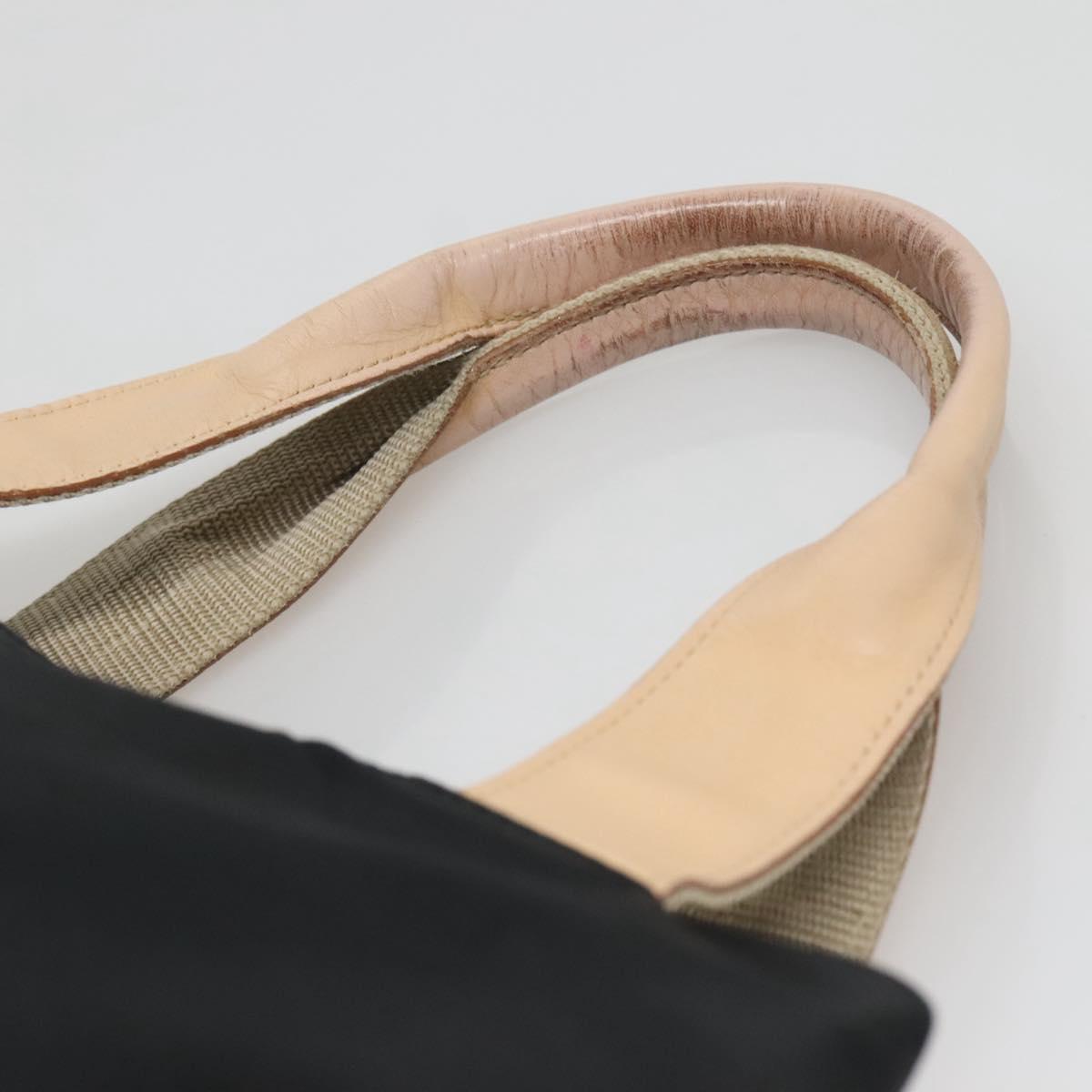 BURBERRY Hand Bag Nylon Black Silver Auth bs25789