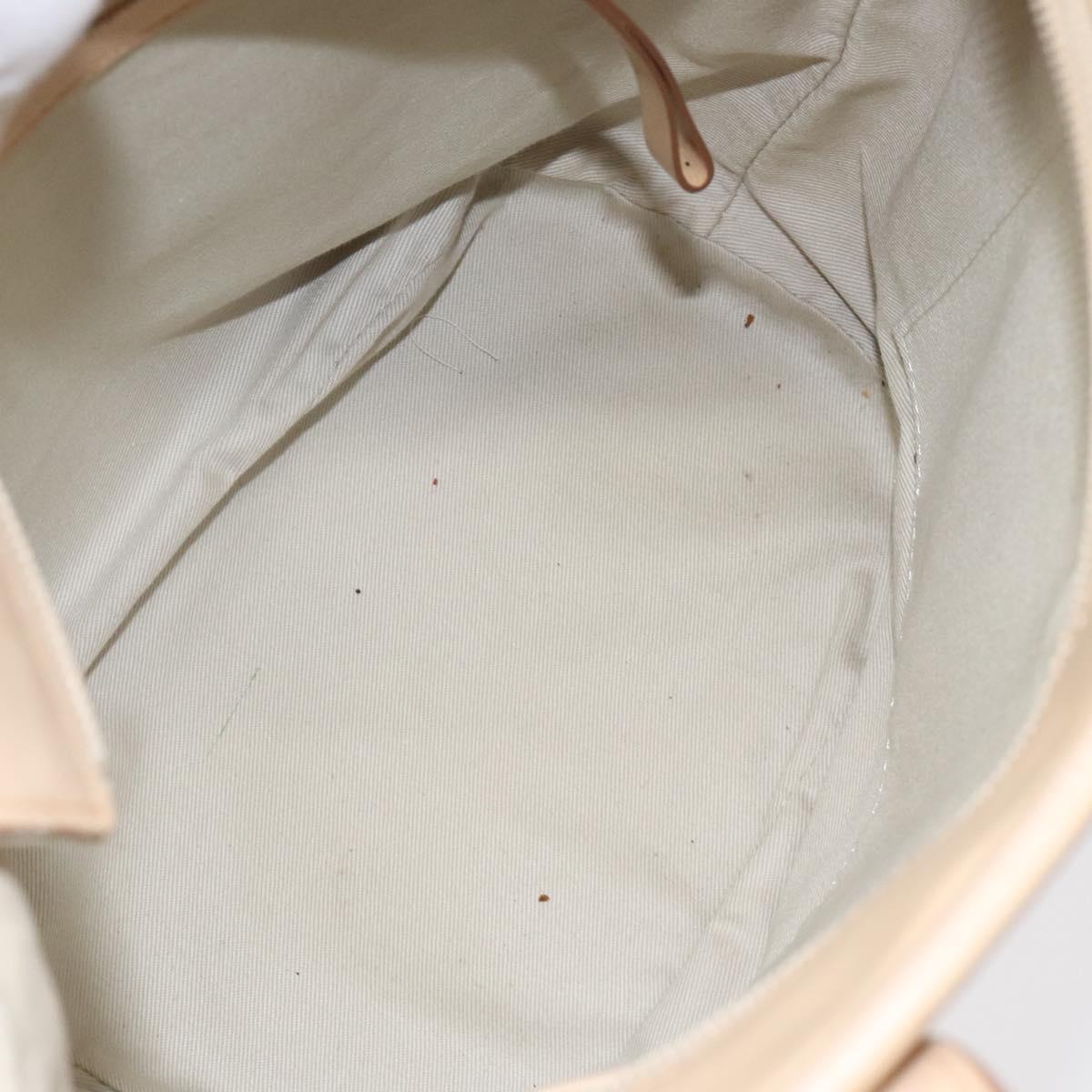 BURBERRY Hand Bag Canvas Beige Silver Auth bs25790