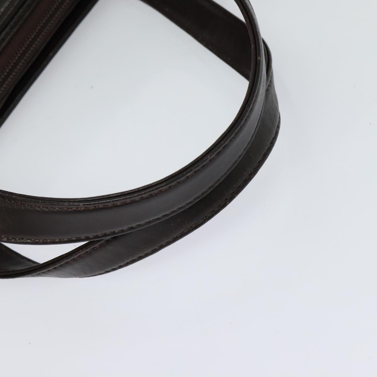 BURBERRY Hand Bag Leather 2way Brown Silver Auth bs25791