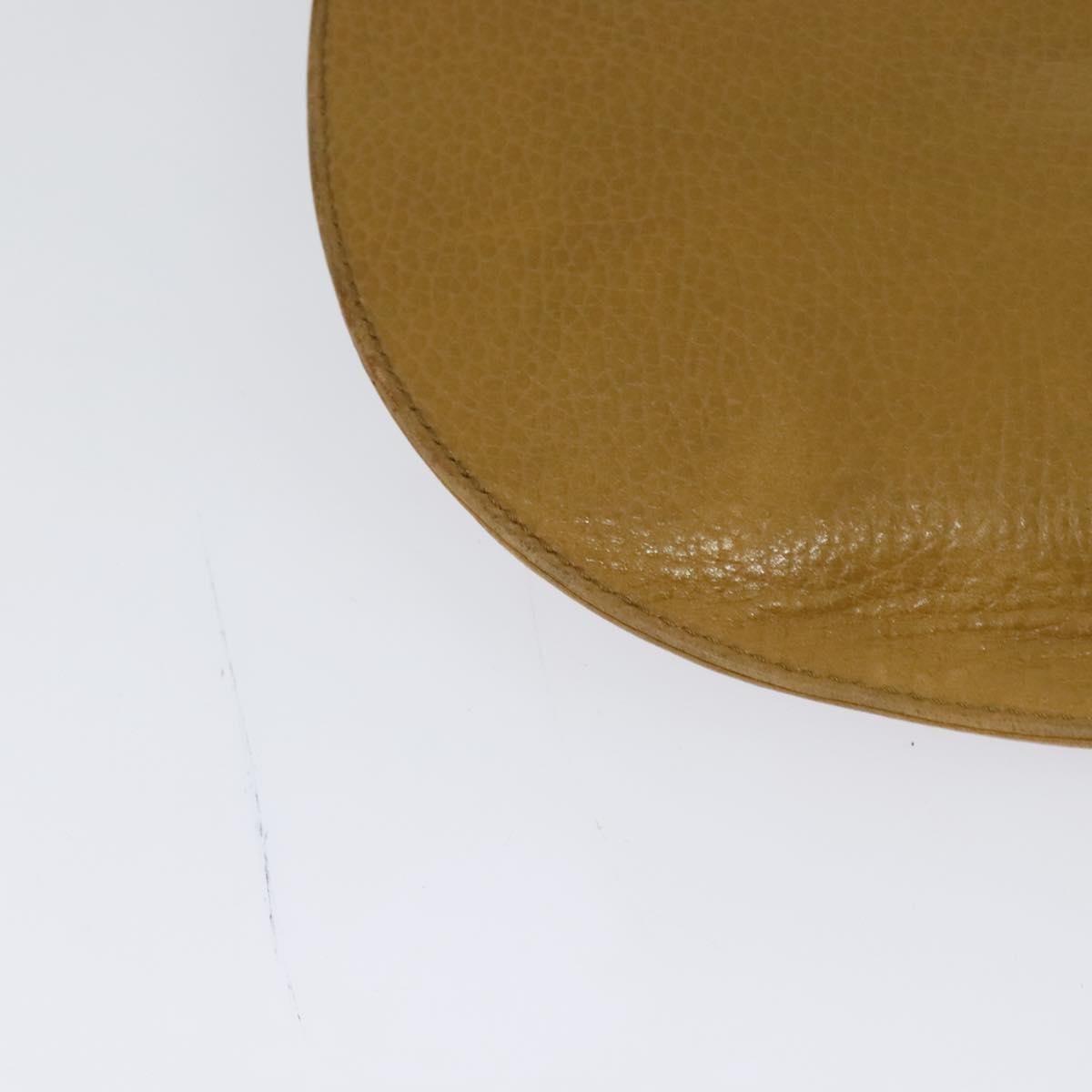 CARTIER Shoulder Bag Leather Yellow Gold Auth bs25792