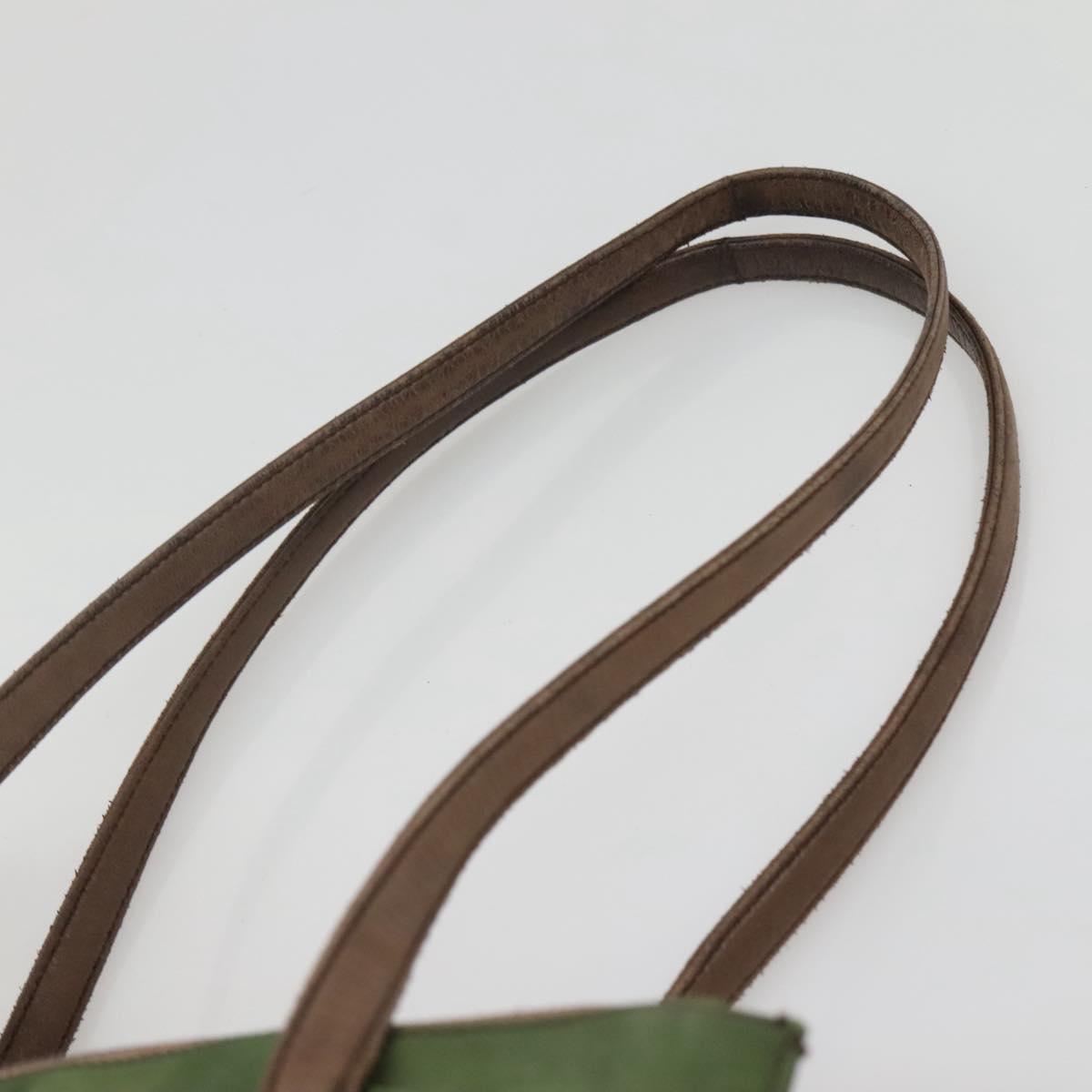 PRADA Shoulder Bag Nylon Green Silver Auth bs25797