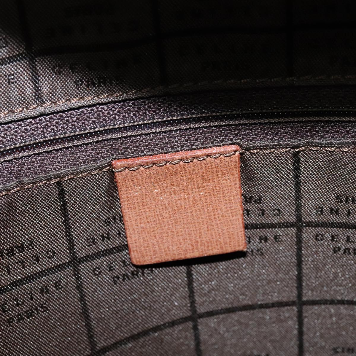 CELINE Hand Bag Leather Brown Gold Auth bs25822