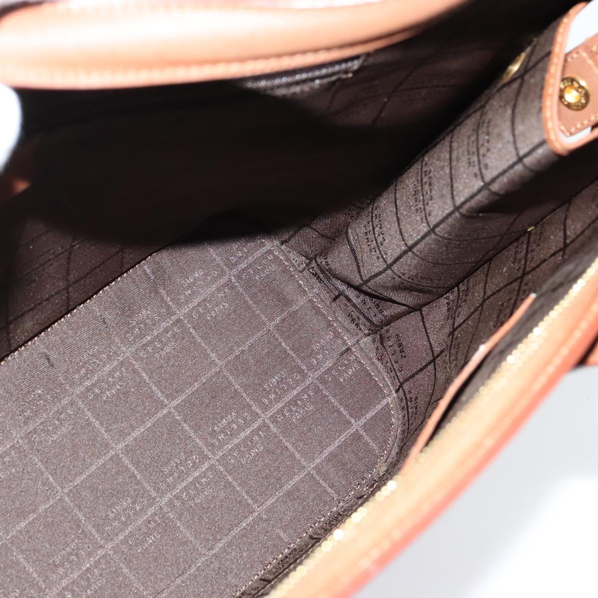 CELINE Hand Bag Leather Brown Gold Auth bs25822