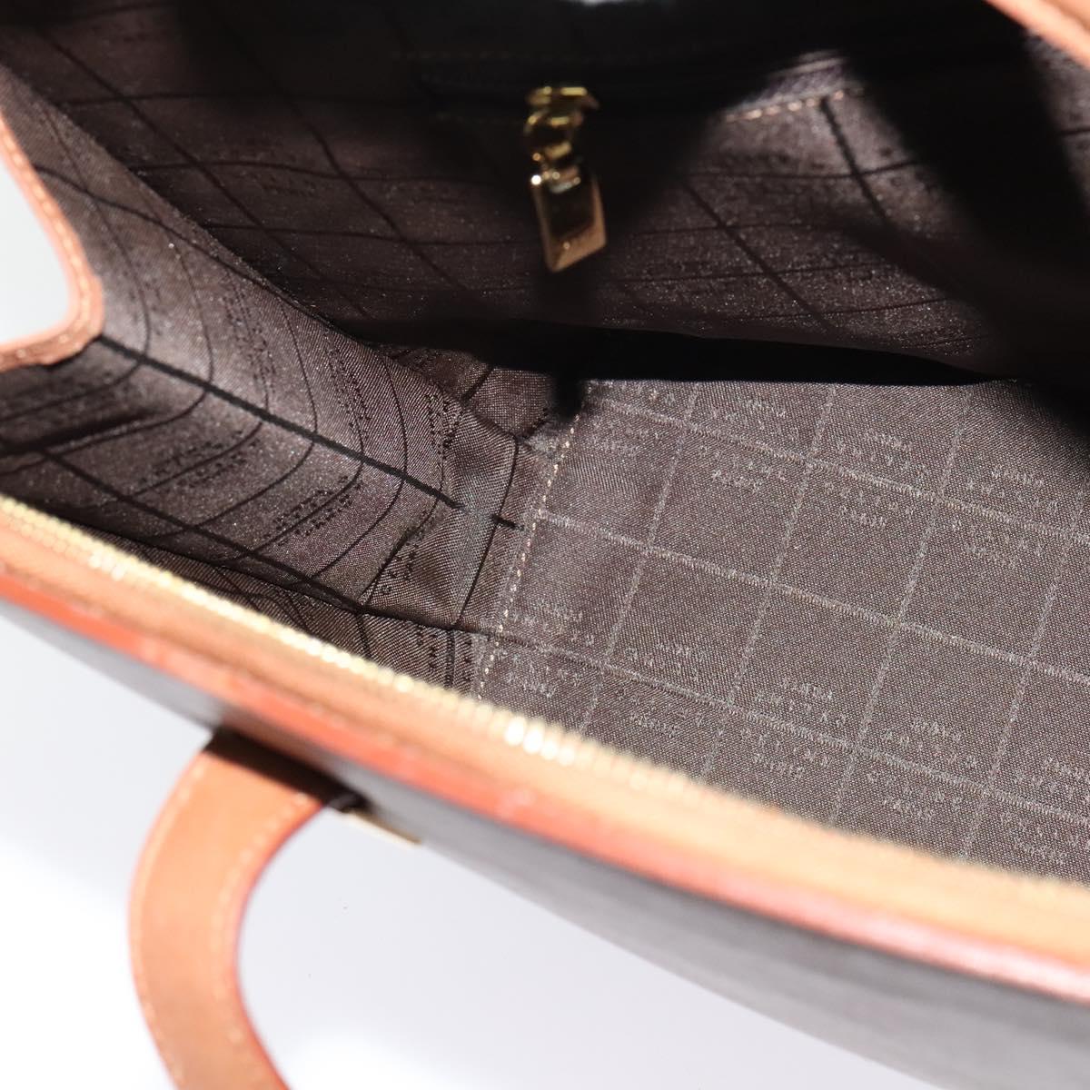 CELINE Hand Bag Leather Brown Gold Auth bs25822