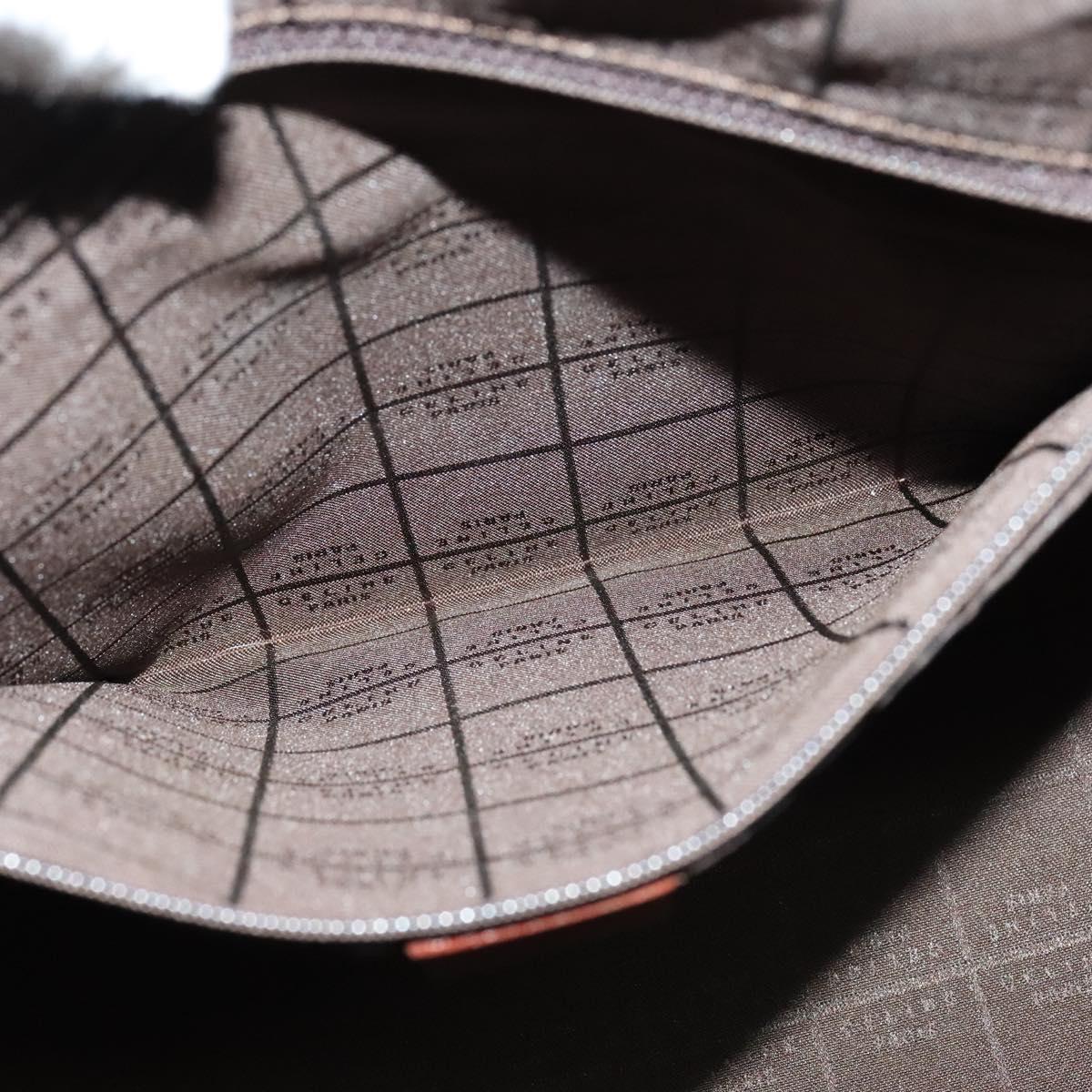 CELINE Hand Bag Leather Brown Gold Auth bs25822