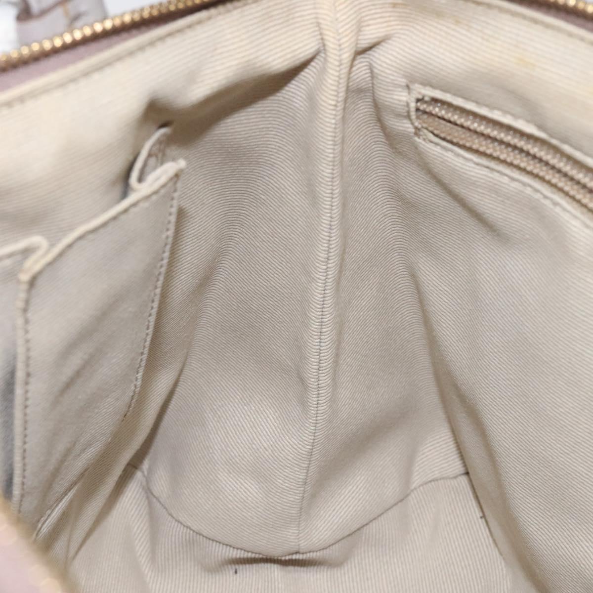 Salvatore Ferragamo Hand Bag Nylon Leather Gray Gold Auth bs25830