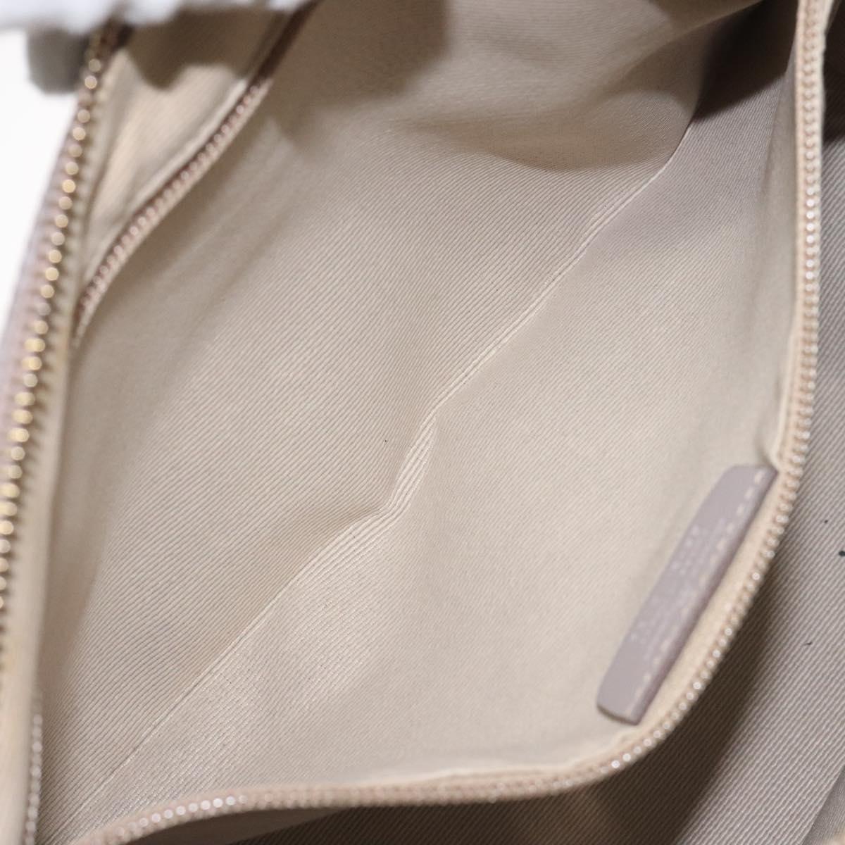 Salvatore Ferragamo Hand Bag Nylon Leather Gray Gold Auth bs25830