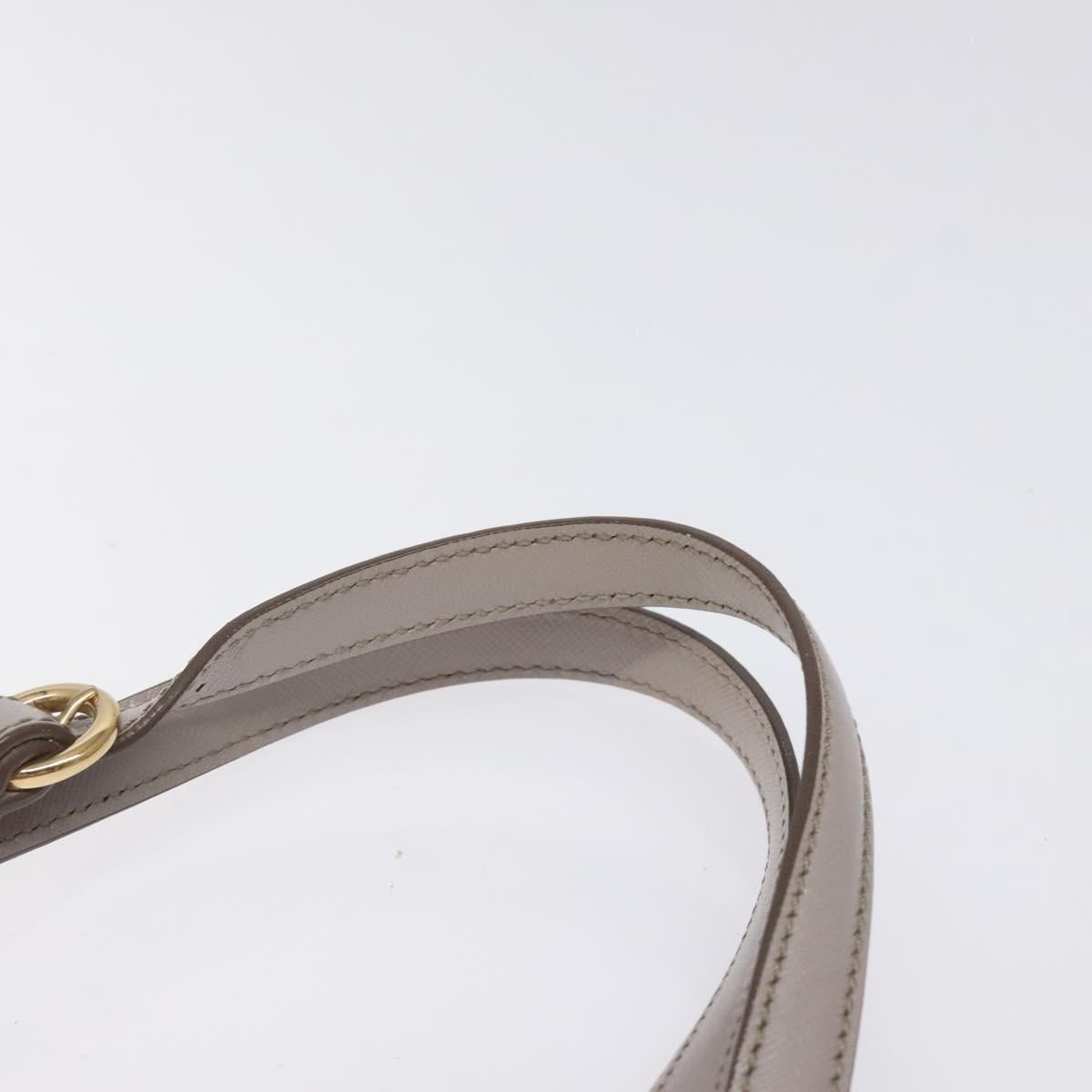 Salvatore Ferragamo Hand Bag Nylon Leather Gray Gold Auth bs25830