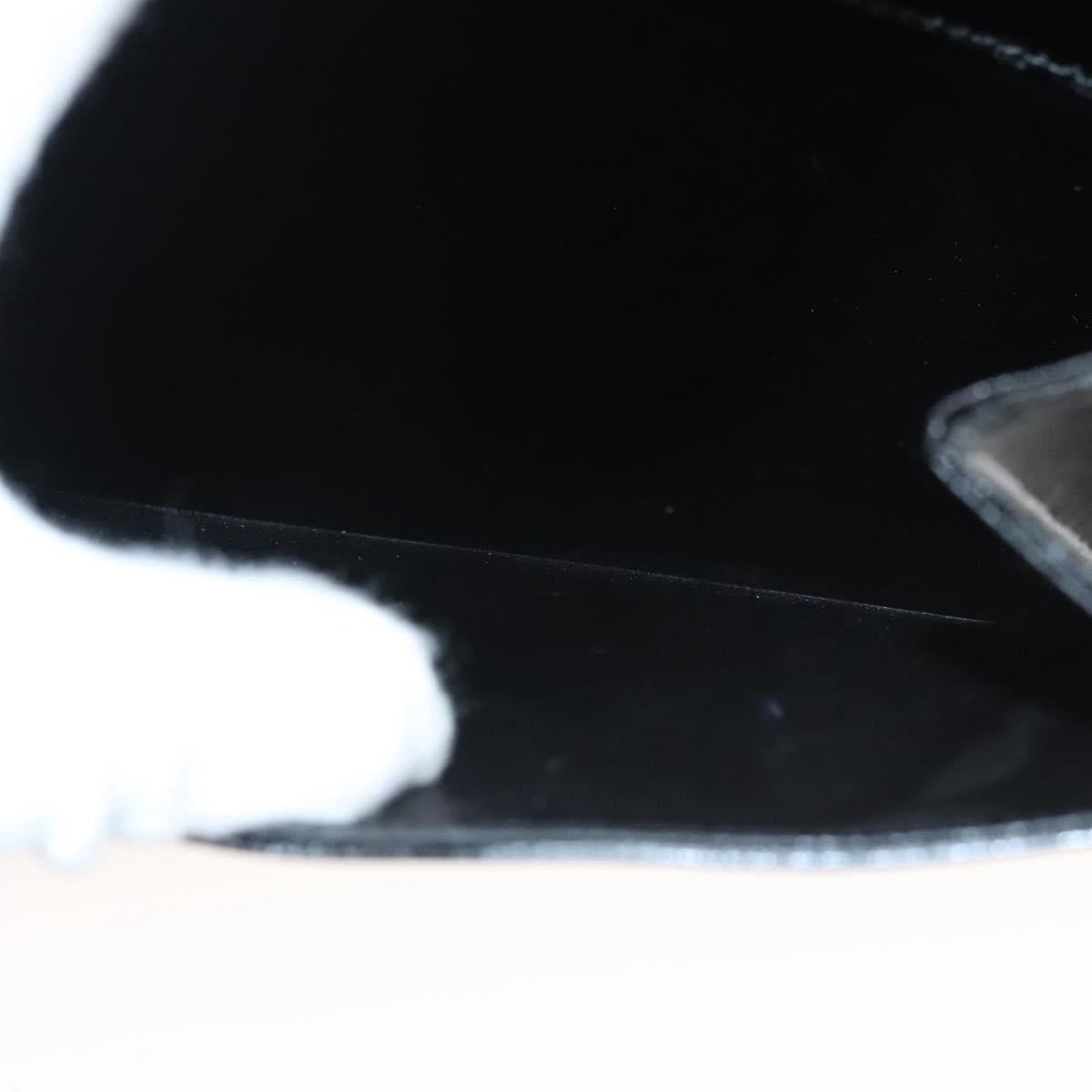 Salvatore Ferragamo Hand Bag Enamel 2way Black Gold Auth bs25832