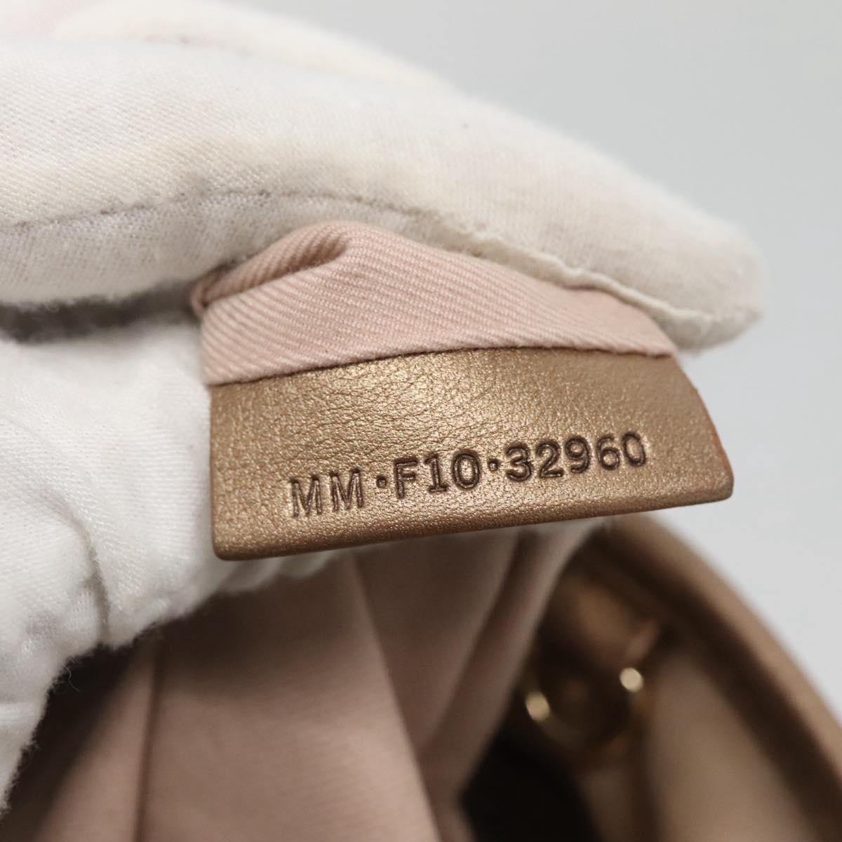 BVLGARI Shoulder Bag Leather Gold Auth bs25837