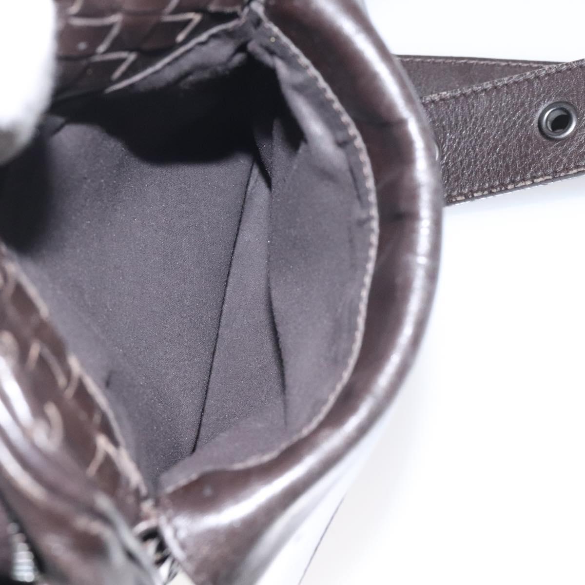 BOTTEGA VENETA INTRECCIATO Shoulder Bag Leather Brown 163313 Auth bs25850