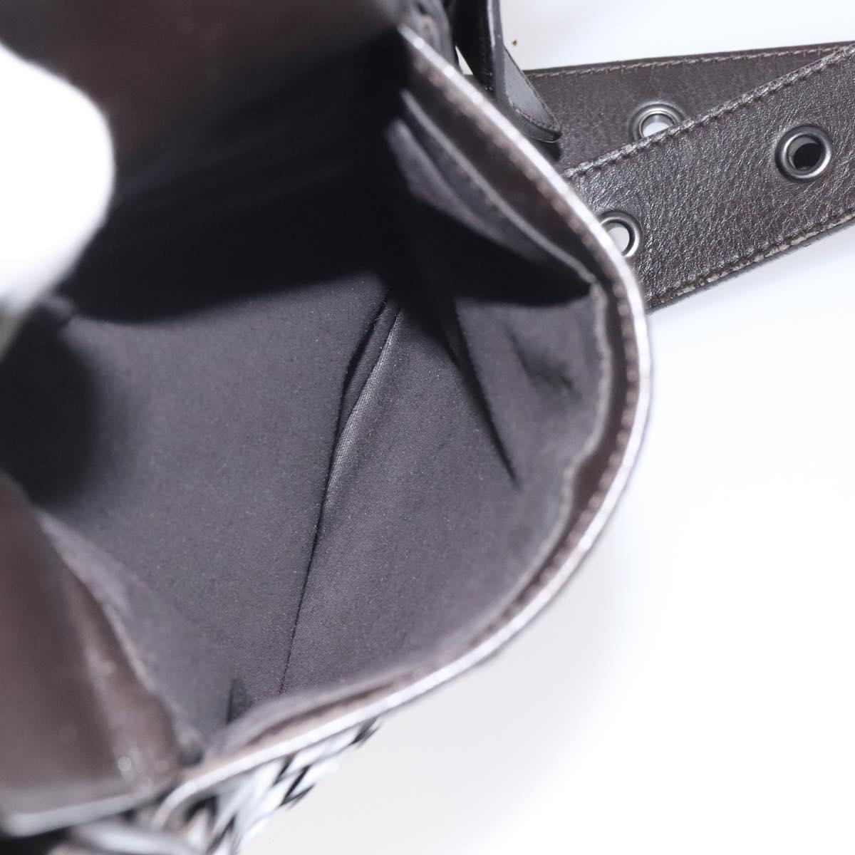 BOTTEGA VENETA INTRECCIATO Shoulder Bag Leather Brown 163313 Auth bs25850