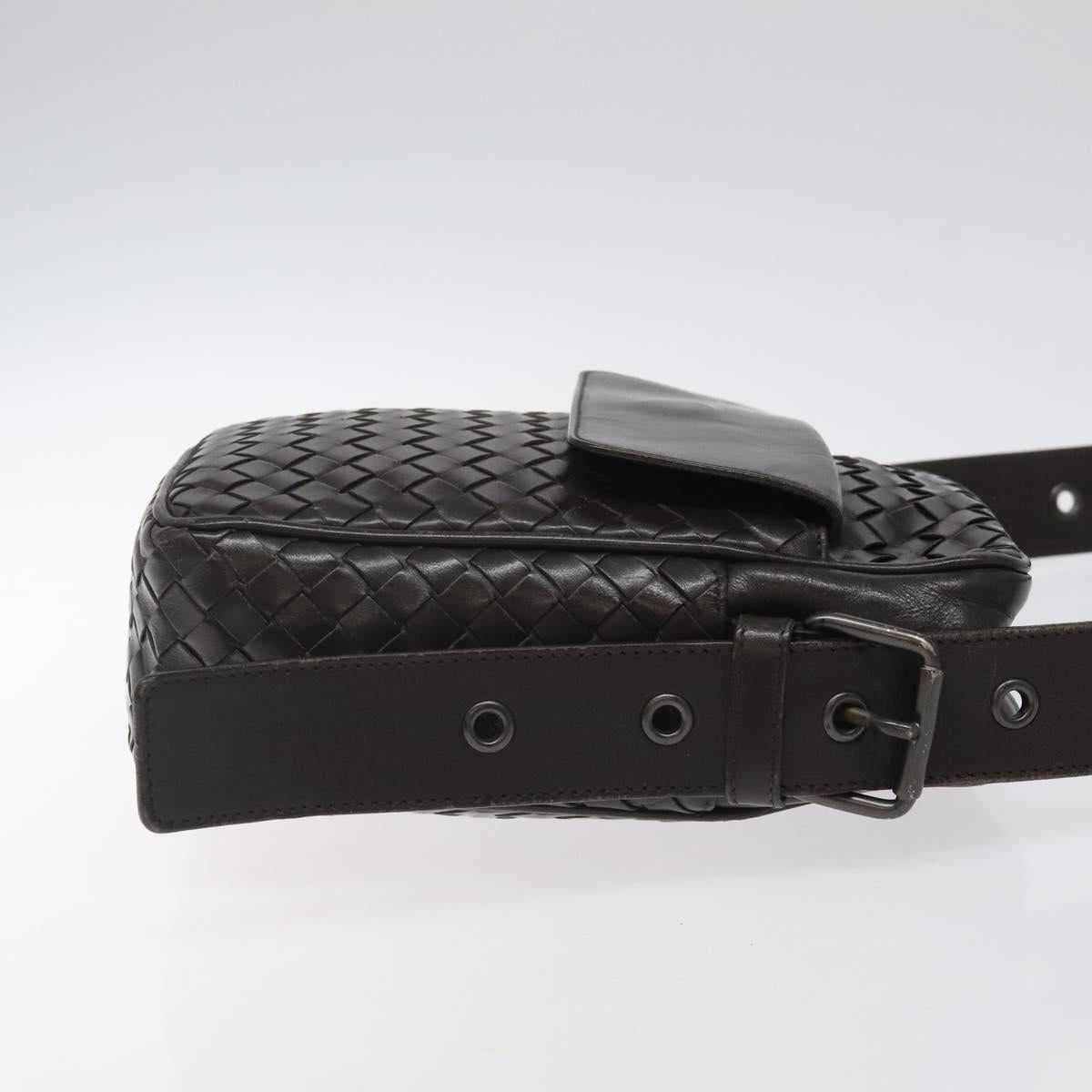 BOTTEGA VENETA INTRECCIATO Shoulder Bag Leather Brown 163313 Auth bs25850