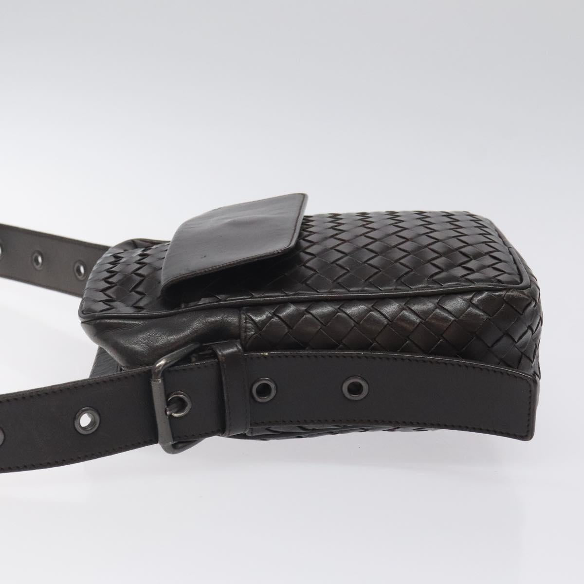 BOTTEGA VENETA INTRECCIATO Shoulder Bag Leather Brown 163313 Auth bs25850