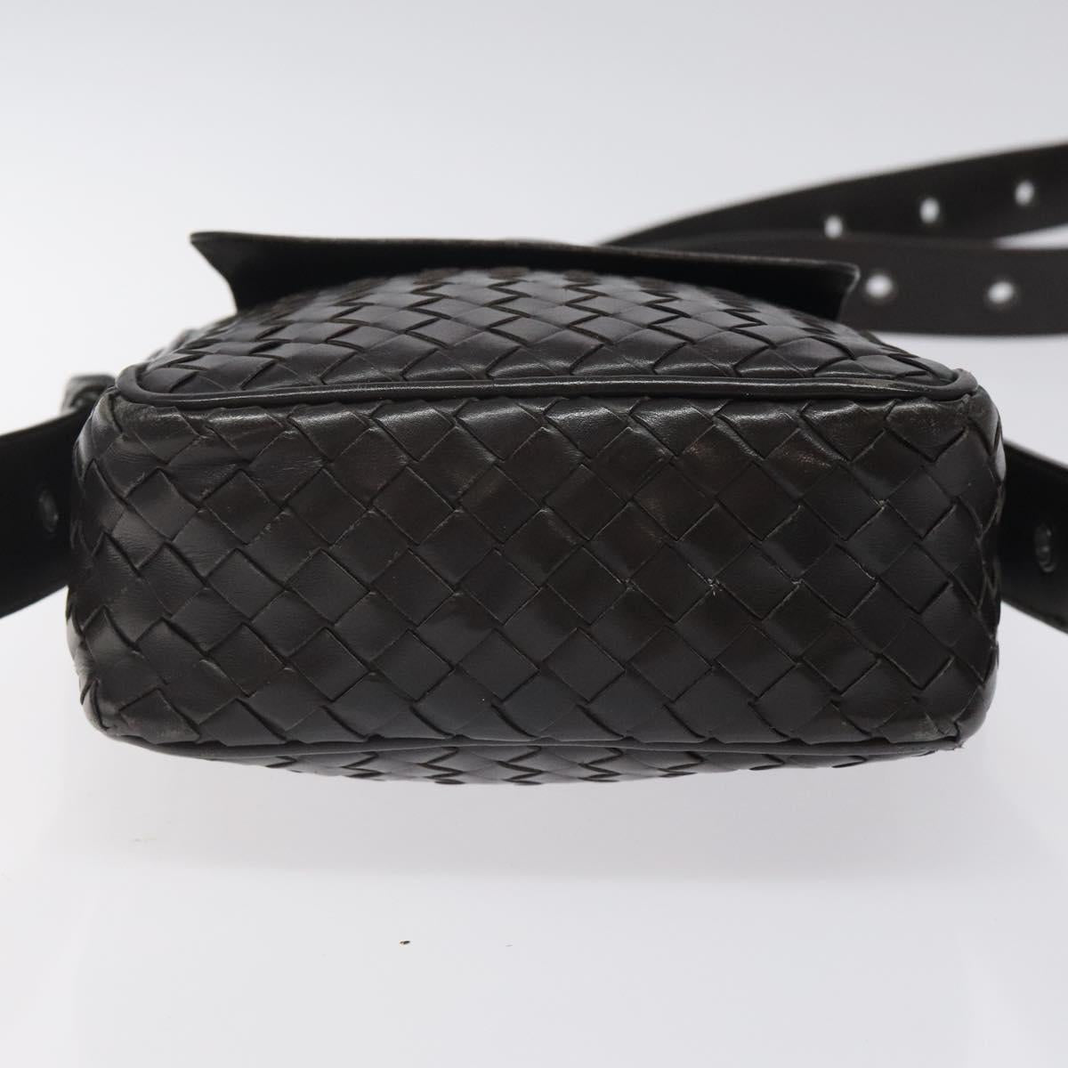 BOTTEGA VENETA INTRECCIATO Shoulder Bag Leather Brown 163313 Auth bs25850