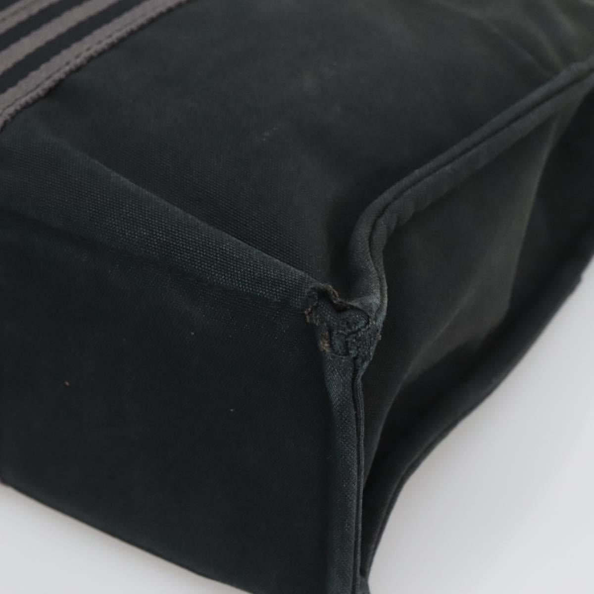 HERMES Fourre Tout MM Hand Bag Canvas Black Auth bs25852