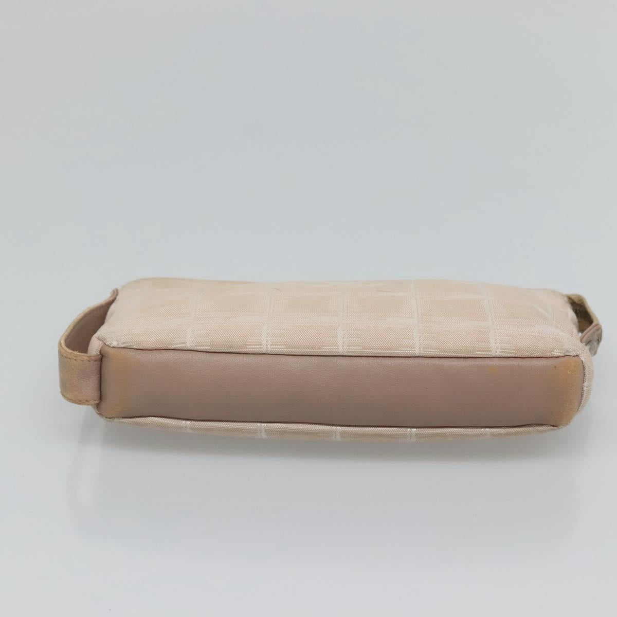 CHANEL New Travel line Pouch Nylon Pink CC Auth bs25855