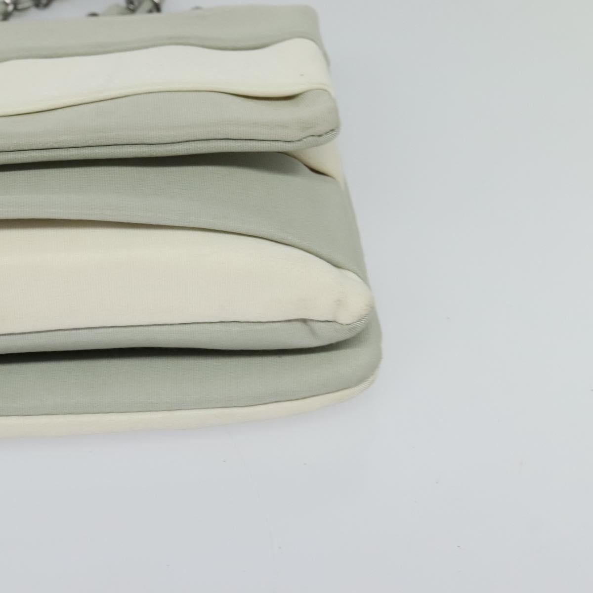 CHANEL Chain Shoulder Bag Nylon Gray CC Auth bs25857