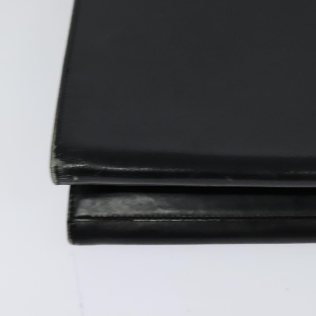 CHANEL Chain Hand Bag Leather Black Gold CC Auth bs25858