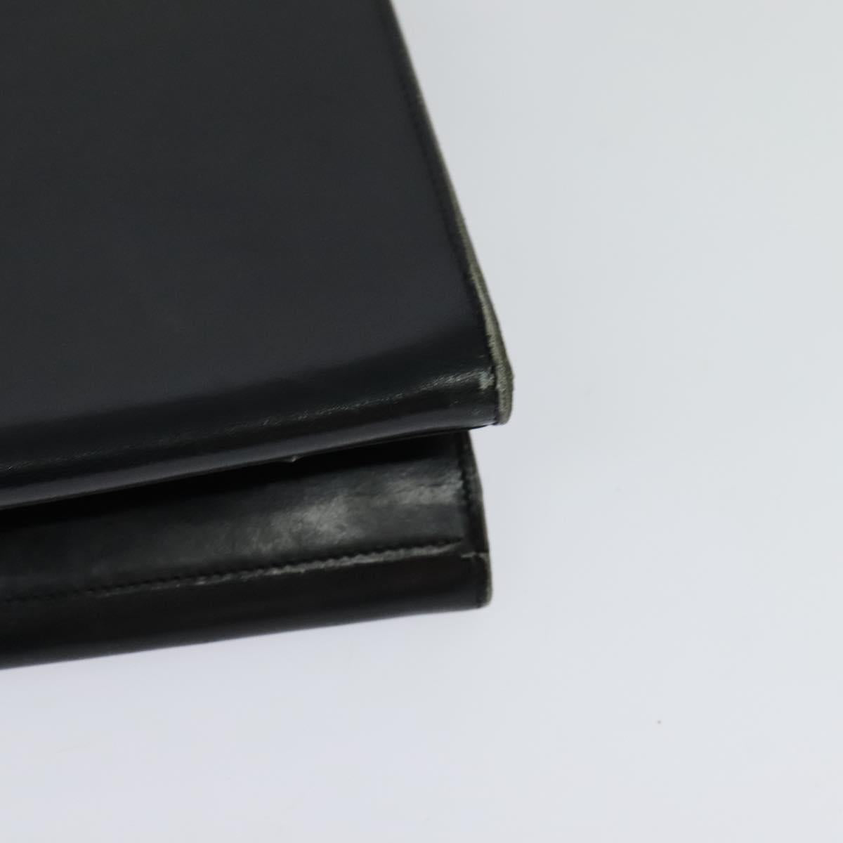 CHANEL Chain Hand Bag Leather Black Gold CC Auth bs25858